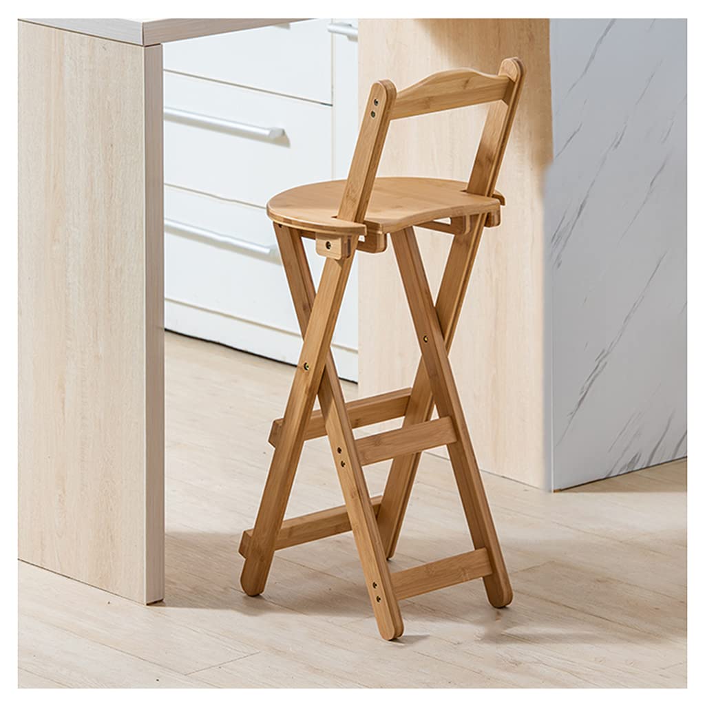 **YDDZ Bamboo Folding Bar Chair - Heavy Duty & Ergonomic Design, Comfortable Backrest, Space-Saving for Home, Cafe, Restaurant, and Outdoor Use**