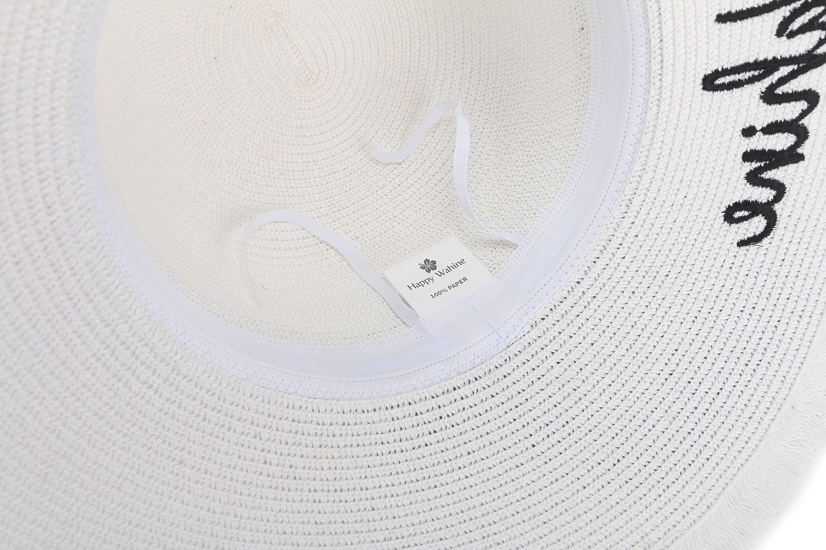Gardenia Happy Wahine White Hat - Stylish Floral Summer Beach Hat for Women - Perfect for Vacations, Outdoor Parties, and Beach Getaways