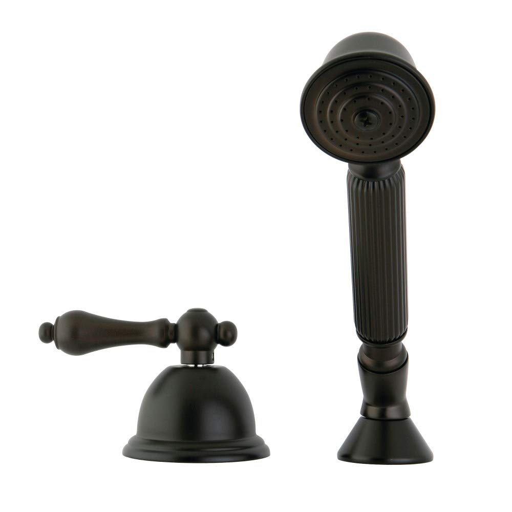 Kingston Brass KSK3355ALTR Vintage Deck Mount Hand Shower with Diverter - Oil Rubbed Bronze Roman Tub Faucet (3.13