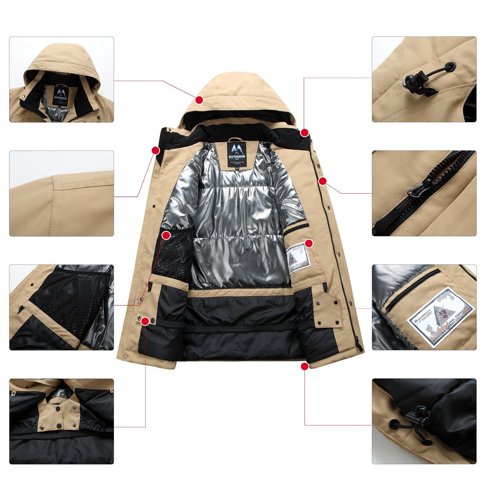Men's Waterproof Ski Jacket & Pants Set - Windproof Snowsuit for Winter Outdoor Skiing & Snowboarding | Perfect for Alpine Ski Resorts & Snowy Mountain Adventures