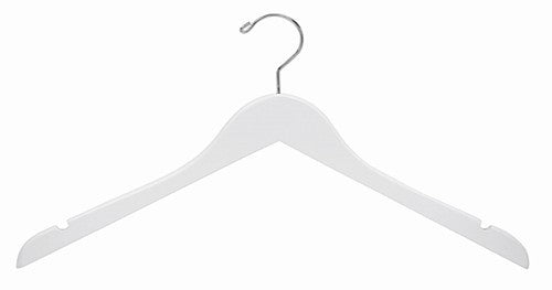 Premium White Wooden Dress Shirt Hangers - Heavy Duty Closet Organizer for Men's Business Attire, Formal Wear & Suits - Perfect for Home, Office & Retail Clothing Display