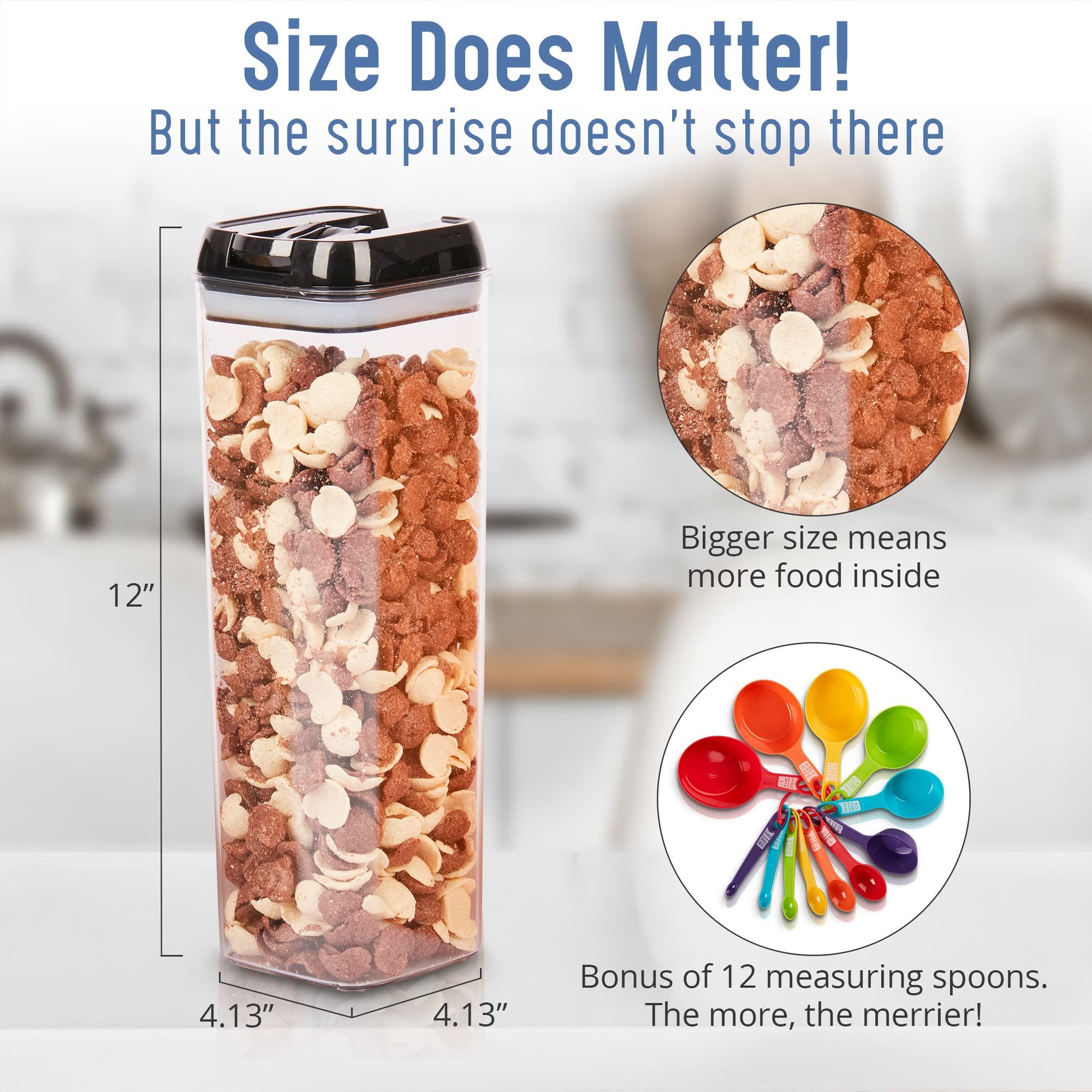 **Airtight Food Storage Containers Set of 3 – Durable, BPA-Free Kitchen Pantry Organizers for Flour, Sugar, Cereal & Dry Food – Perfect for Meal Prep, Baking & Keeping Food Fresh**