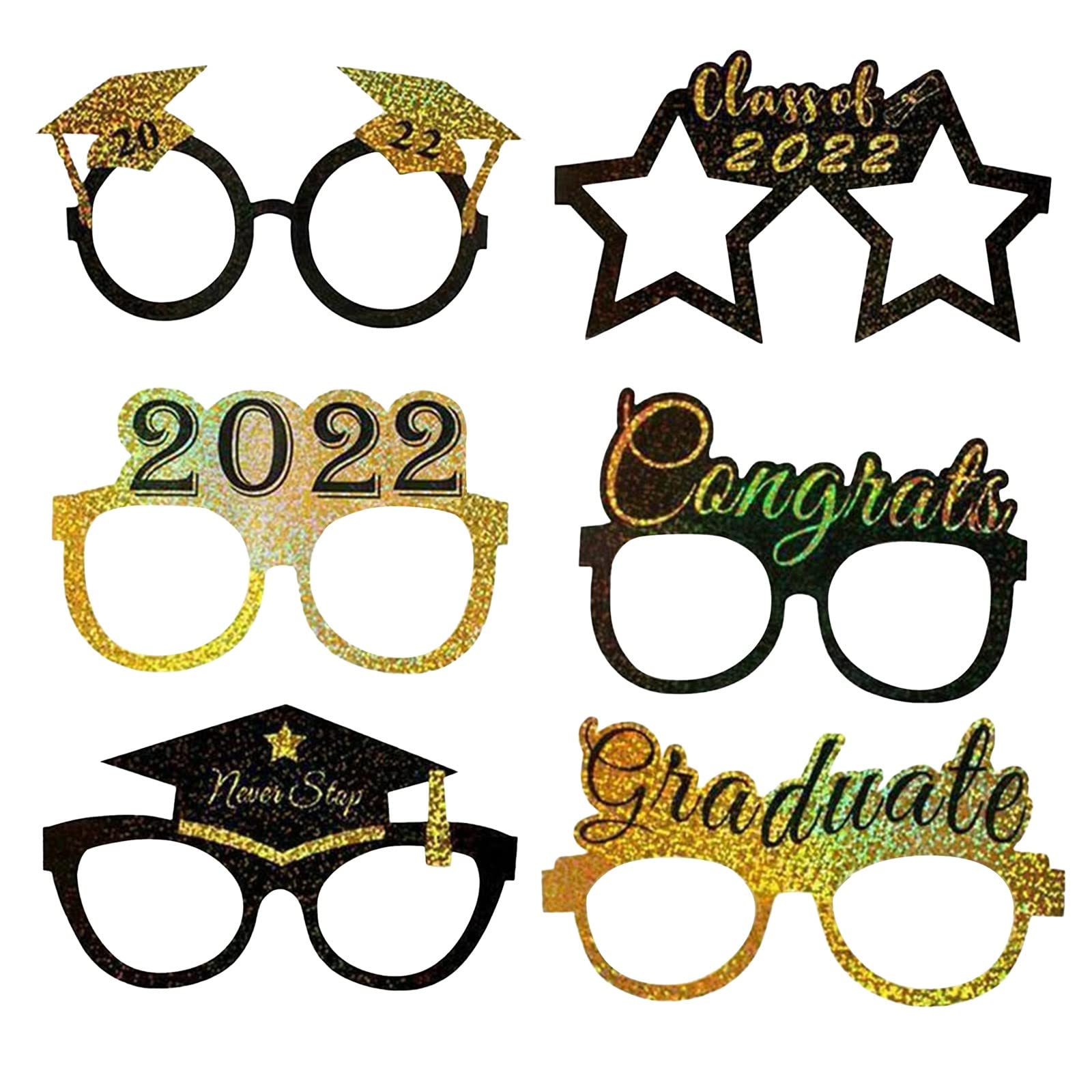 2024 Graduation Party Photo Booth Props - 12 Pack Glow in The Dark Photo Frames & Portable LED Light Station - Perfect for Kids Graduation, Birthday Parties & School Events (One Size)