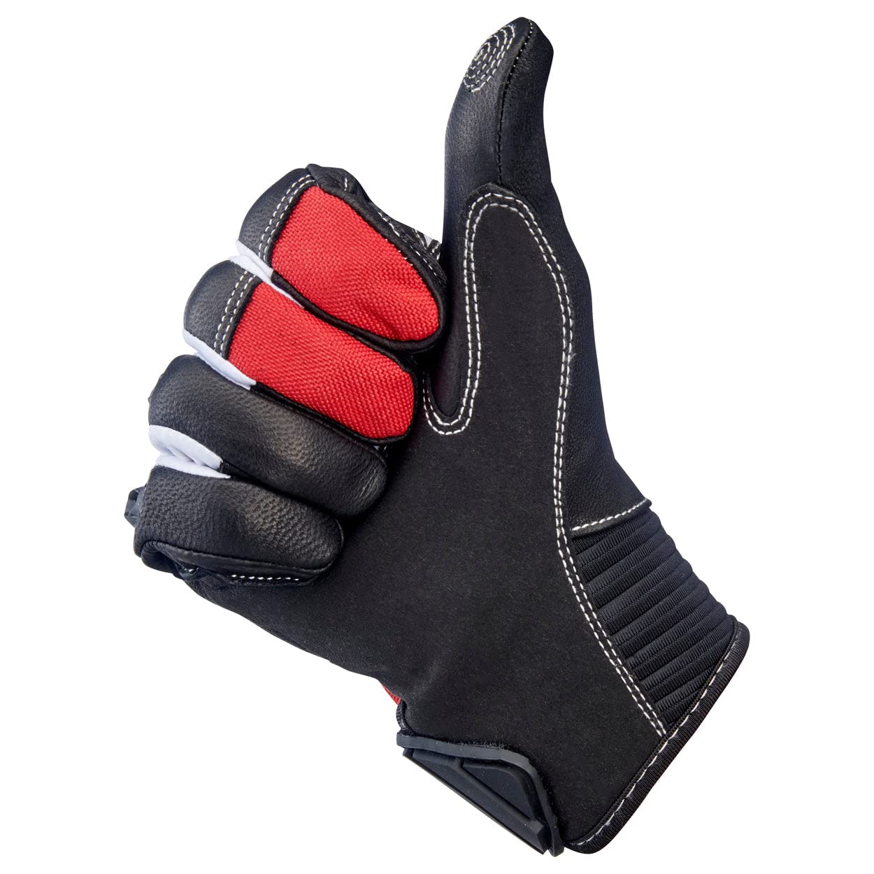 Biltwell Bridgeport CE Certified Motorcycle Gloves with Knuckle Guard & Impact Protection - Finger Vents for Breathability - Red & Black - Ideal for Street Riding & Long-Distance Motorcycle Tours