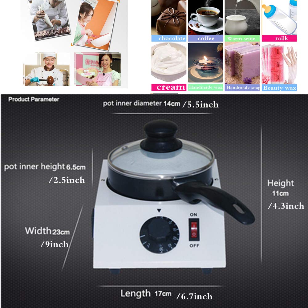 Electric Chocolate Melting Pot - 40W Stainless Steel Tempering Machine for Chocolate, Butter, Cream (2.2LBS Capacity) - Perfect for Handmade Soap, Candle Making & DIY Candy (220V) - Home Baking & Crafting Essential