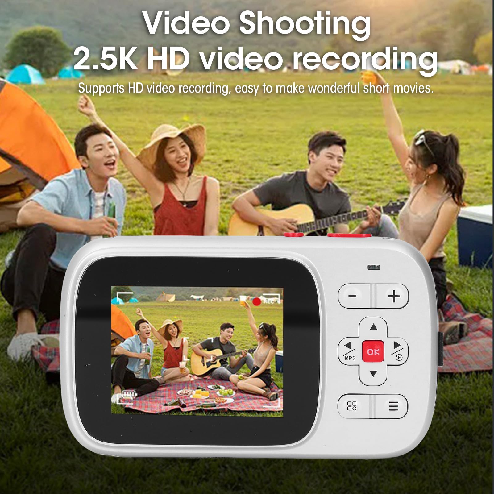 72MP Digital Camera for Photography & Vlogging - 16X Zoom Autofocus, Dual Screen Selfie Camera | Compact Point and Shoot Travel Camera for Beginners (Silver) - Perfect for Travel, YouTube Videos & Family Moments