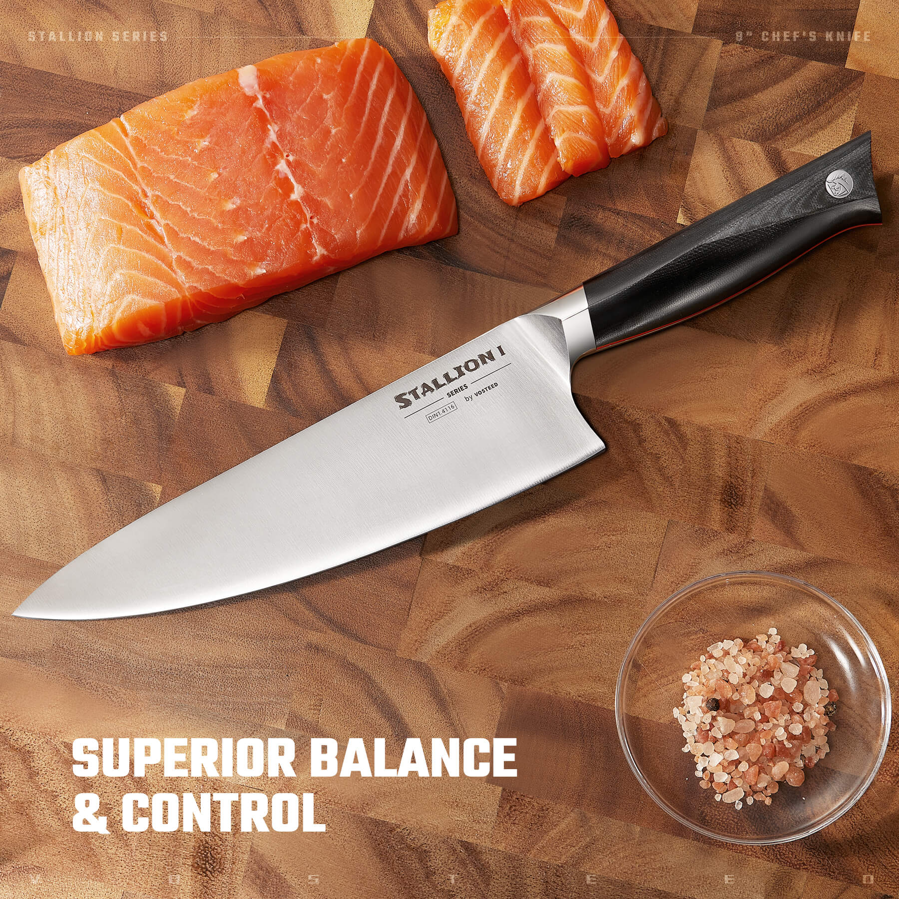 Premium Stallion I Knife Set - 6-Piece High-Quality Stainless Steel Kitchen Knives with Ergonomic Handles - Perfect for Chopping, Slicing, and Dicing - Ideal for Home Chefs & Professional Cooking