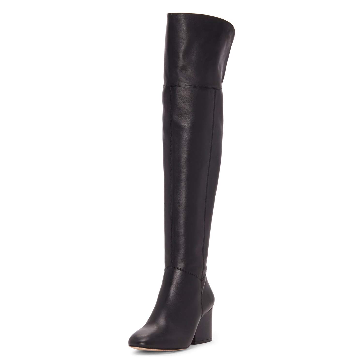 FSJ Women's Thigh High Over The Knee Boots - Closed Toe Chunky Low Heel Side Zipper Long Boots for Fall Winter - Size 4-15 US - Perfect for Party, Club, Dress & Night Out