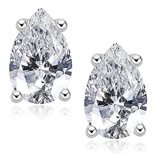 AINUOSHI Moissanite Stud Earrings for Women & Men - 14k White Gold Plated Sterling Silver, Hypoallergenic Jewelry Gift Set with Premium Box | Perfect for Weddings, Anniversaries & Everyday Elegance