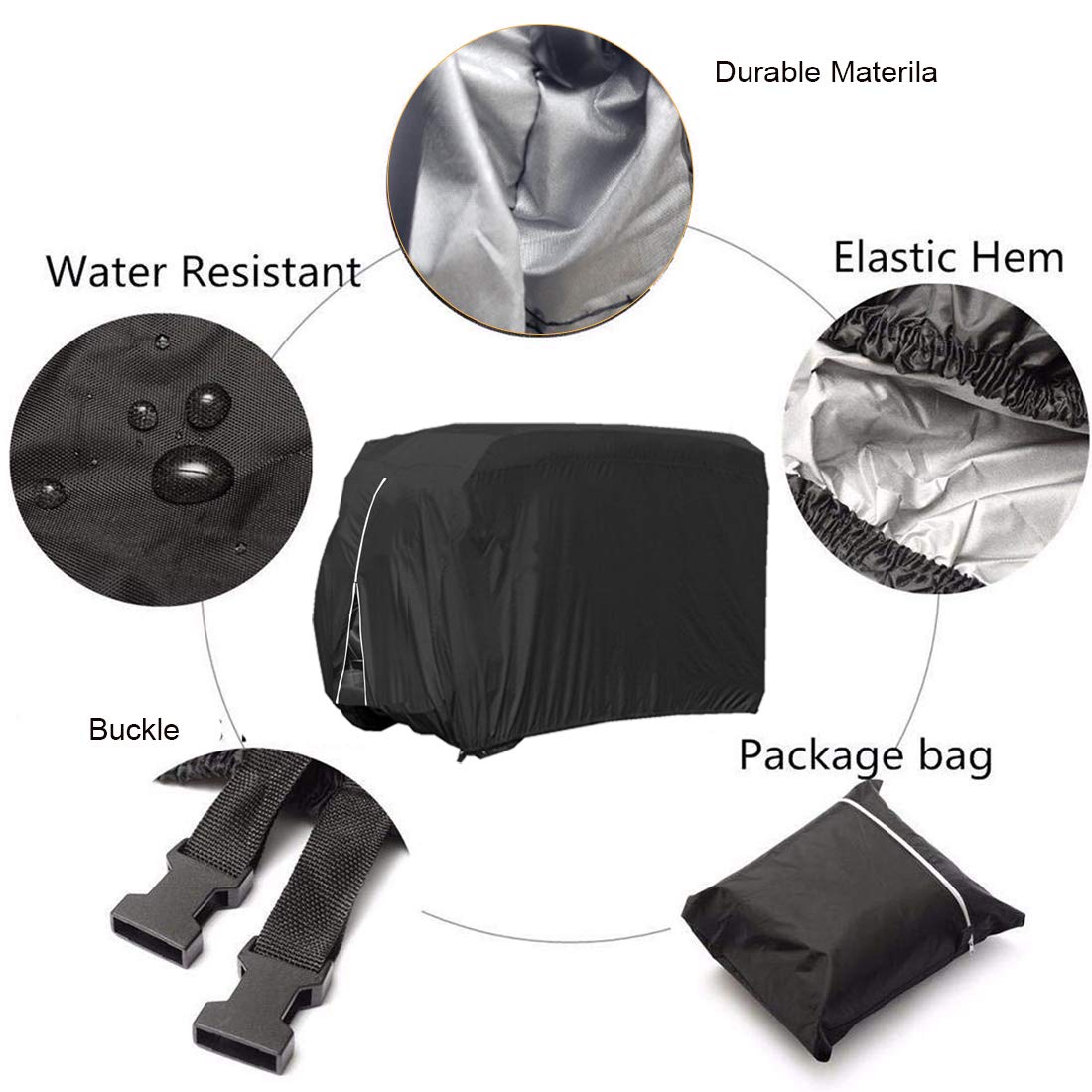 Waterproof Golf Cart Cover - Heavy Duty Dust Protection for EZ GO, Club Car & Yamaha (111