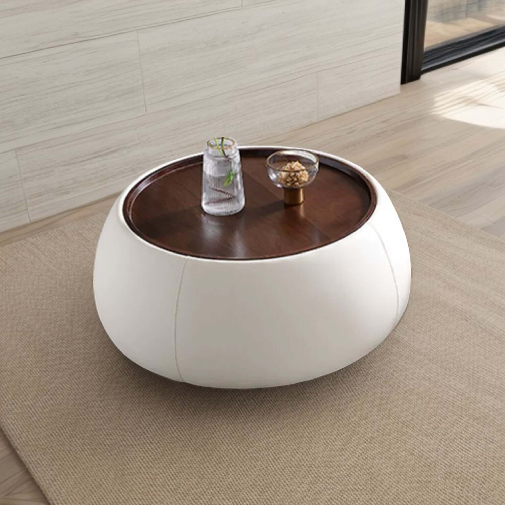 Modern Round Coffee Table with Storage - Light Luxury Design for Living Room, Office & Lounge Areas - Perfect for Small Spaces & Home Decor