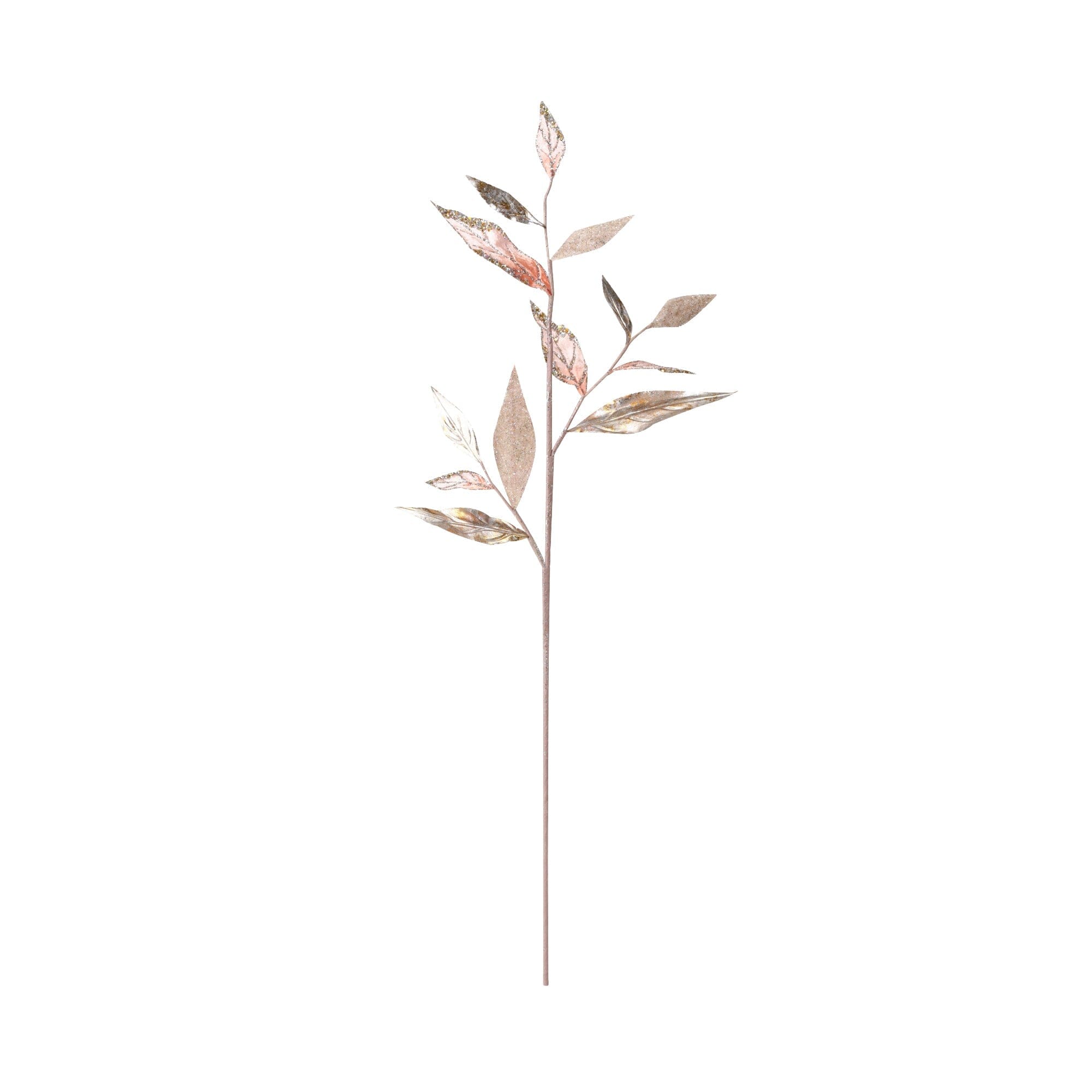 Glitter Leaf Artificial Pink Plant - Decorative Faux Greenery for Home, Office, Wedding & Party Decor