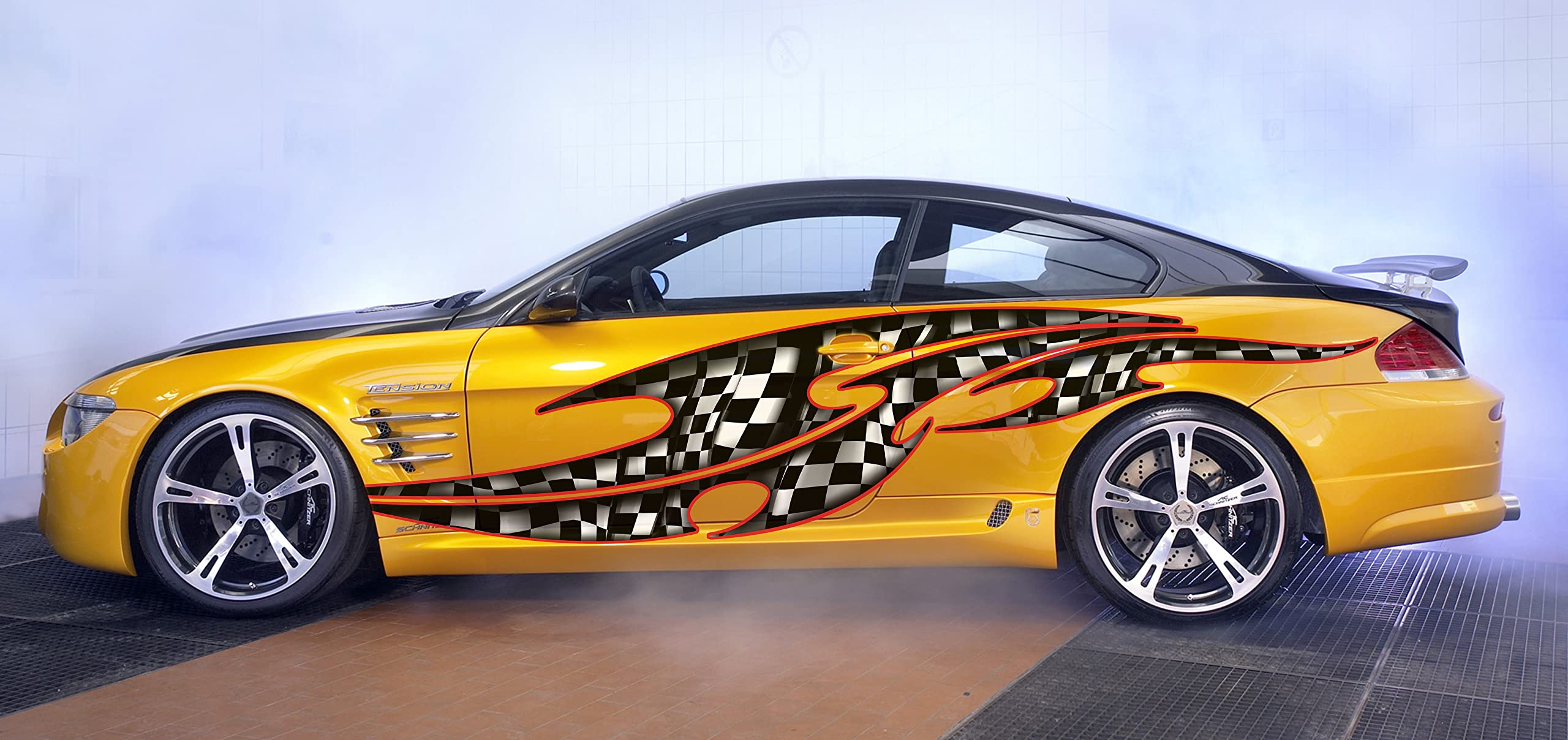 Checkered Flag Vinyl Car Wrap Decal - 20x60 Inch Racing Stripes Sticker for Auto Graphics - Perfect for Race Cars, Sports Vehicles & Motorsport Enthusiasts