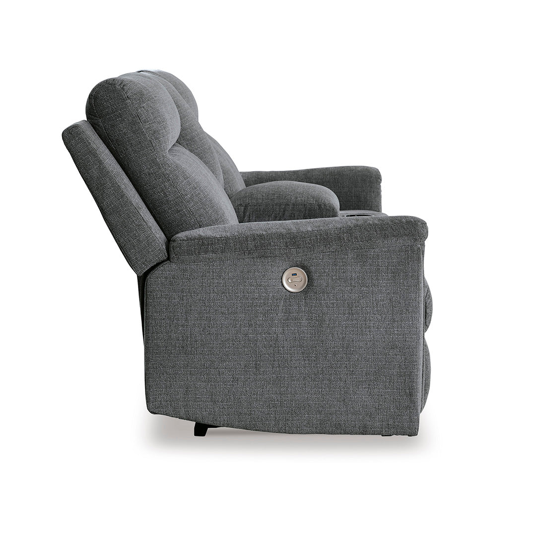 Barnsana Power Reclining Loveseat with Console - Modern Electric Recliner Sofa with Cup Holders for Living Room, Home Theater & Family Room Relaxation