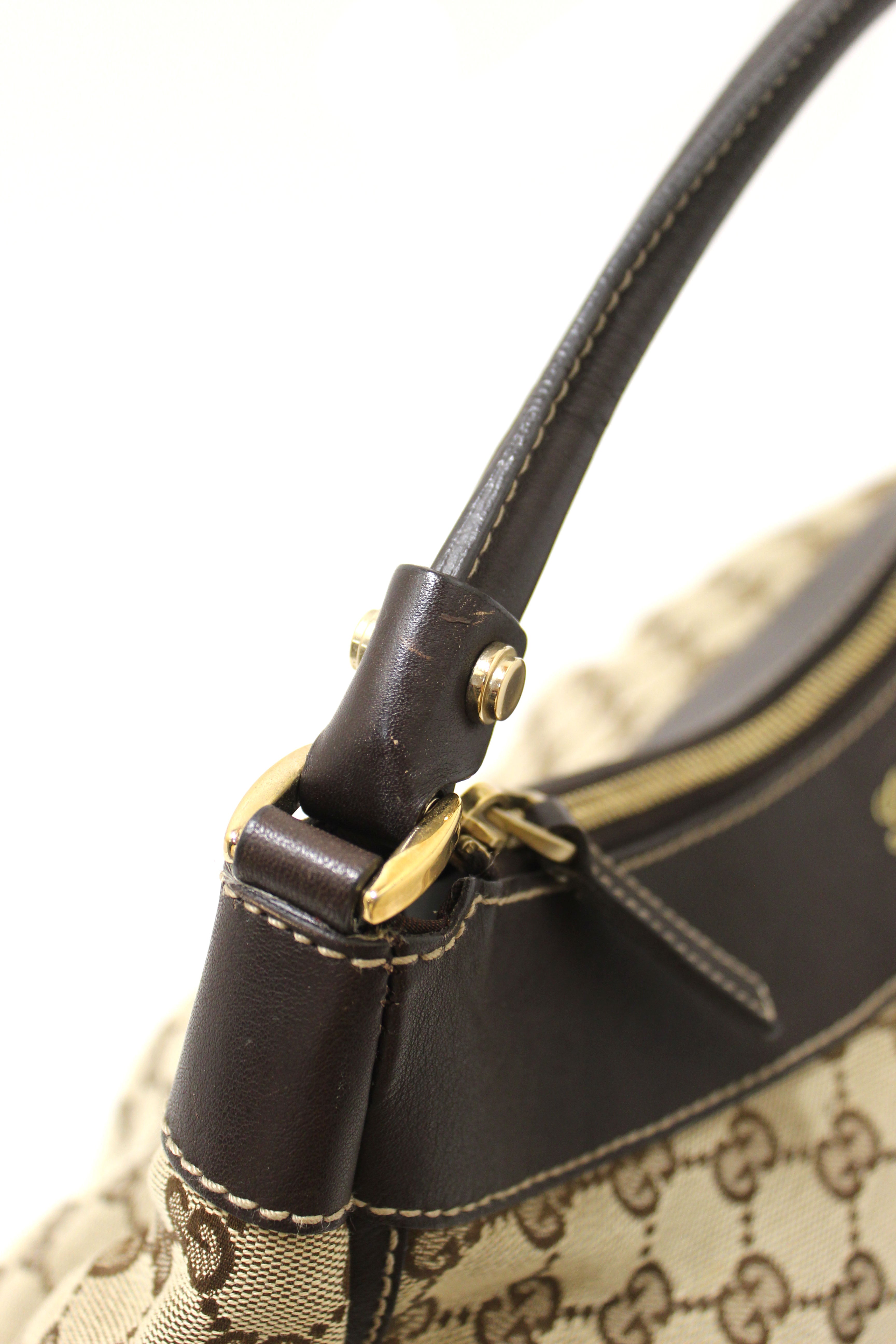 Authentic Gucci GG Canvas Medium Hobo Shoulder Bag in Brown | Luxury Crossbody Purse for Women | Perfect for Work, Travel & Everyday Use (Model 189833)