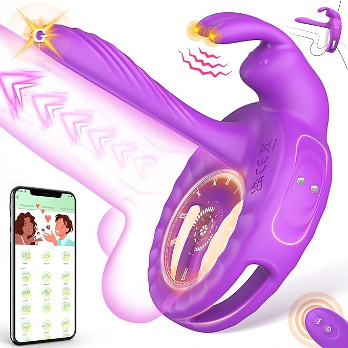 Realistic Vibrating Penis Ring for Men & Couples - Enhance Intimacy with Powerful Stimulation, Sex Toy for Couples & Solo Play, Waterproof & Rechargeable - Perfect for Spicing Up Your Love Life & Bedroom Fun