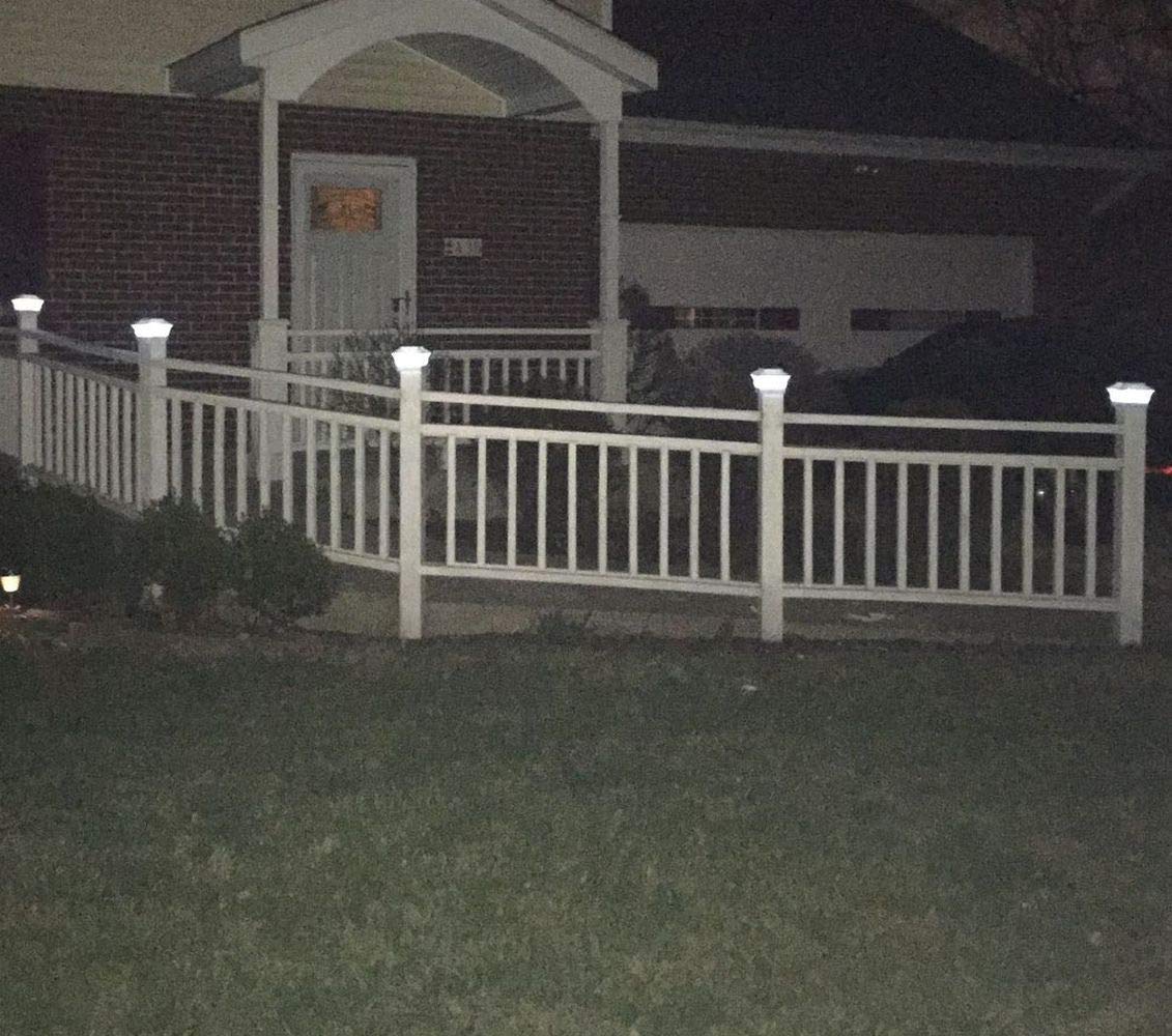 6 Pack Solar Powered Outdoor Post Cap Lights - Waterproof LED Lights for 4x4 PVC/Vinyl/Plastic Fence Posts - Perfect for Garden, Patio, Deck & Driveway Lighting