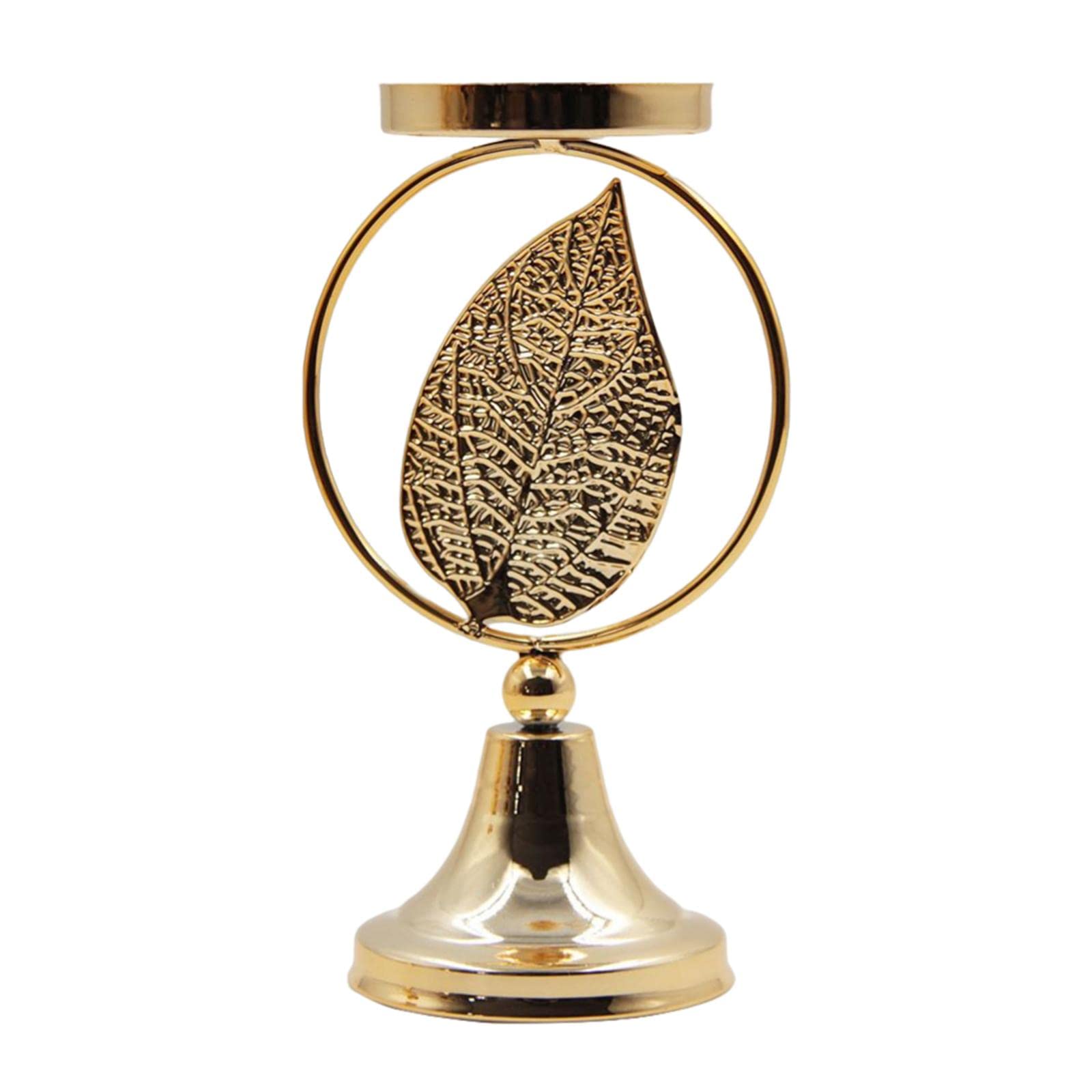 Homyl Decorative Candle Holder - Elegant Candlestick for Church, Dining Table & Home Decor Centerpiece with Leaf Design | Perfect for Weddings, Holidays & Romantic Dinners
