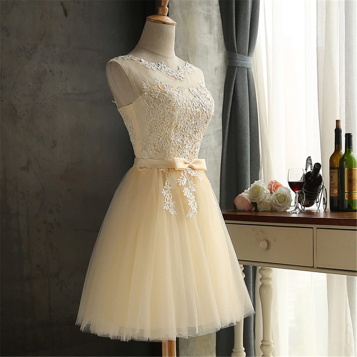 Lace Tulle Prom Dress for Women - Homecoming & Bridesmaid A-Line Gown for Parties