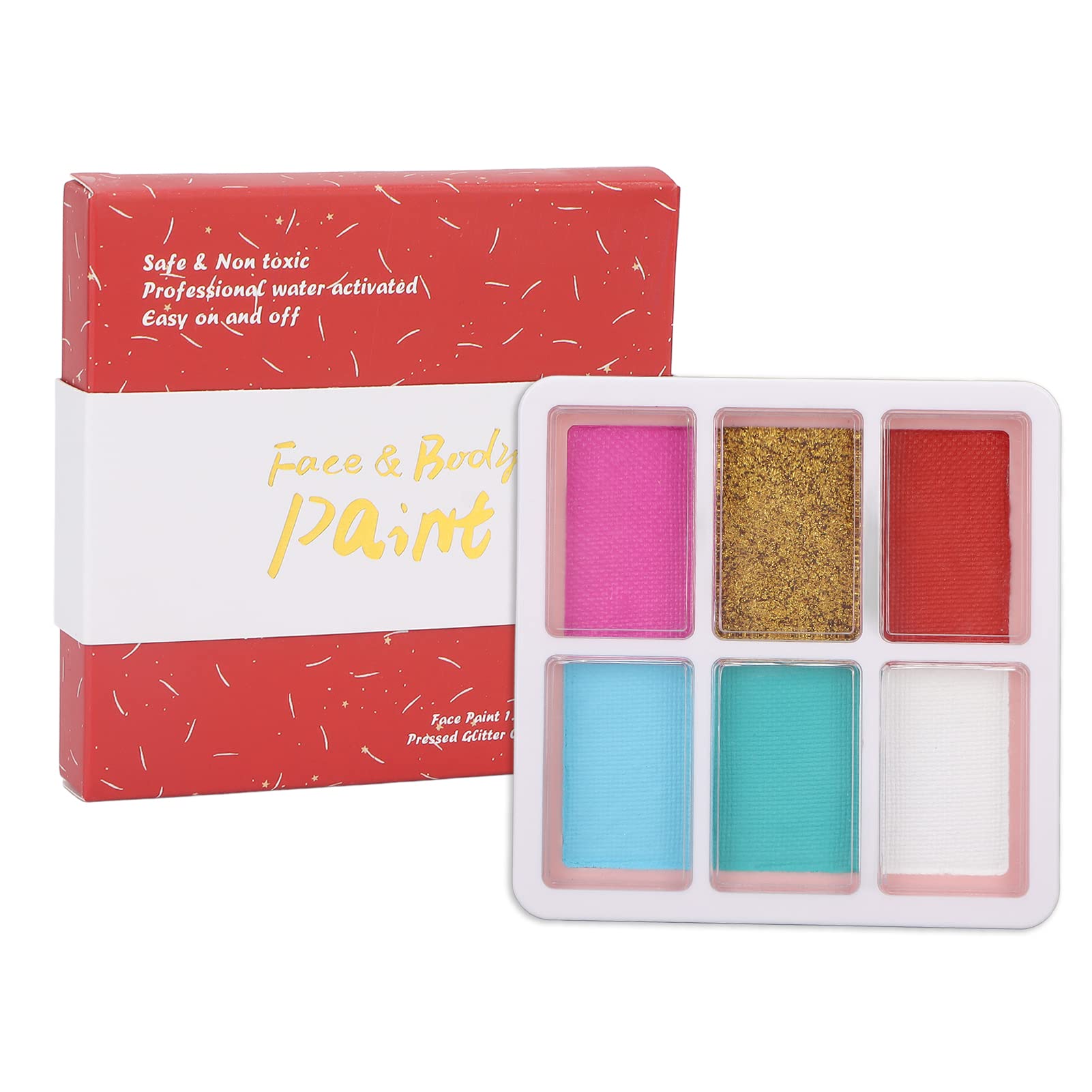 6 Color Face & Body Paint Makeup Set - Washable Halloween Carnival Makeup Palette for Kids & Adults | Perfect for Costume Parties, Cosplay & Festive Events