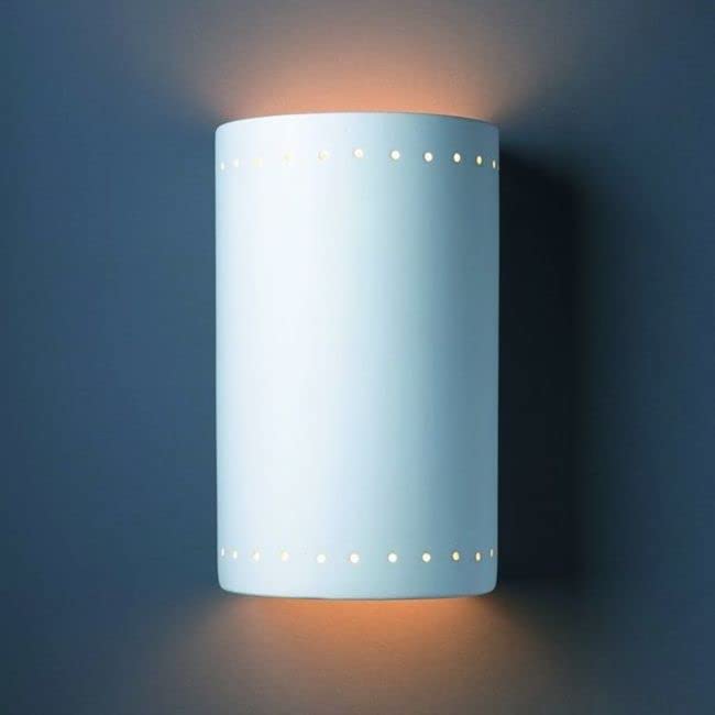 CER-1295-BIS White Ceramic Bisque Wall Sconce - Elegant Lighting Fixture for Bedroom, Living Room & Hallway Decor