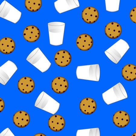 3dRose fl_43209_1 Cute Cartoon Milk and Chocolate Chip Cookies Garden Flag - 12