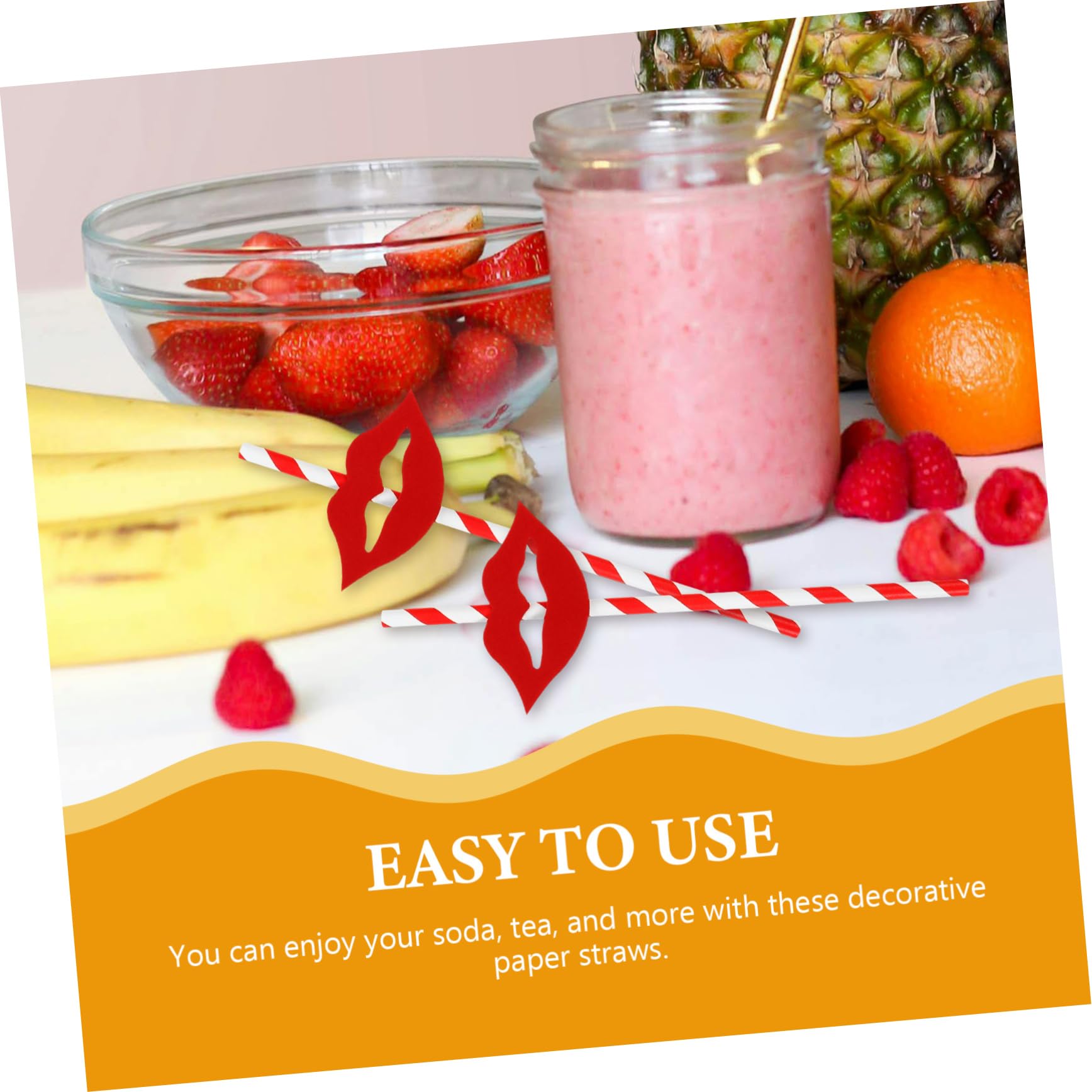 Valentine's Day Smoothie Straws - 50pcs Decorative Paper Drinking Straws for Cocktails, Smoothies & Beverages | Perfect for Weddings, Birthday Parties, Bars & Events | Eco-Friendly Party Supplies & Wedding Decorations