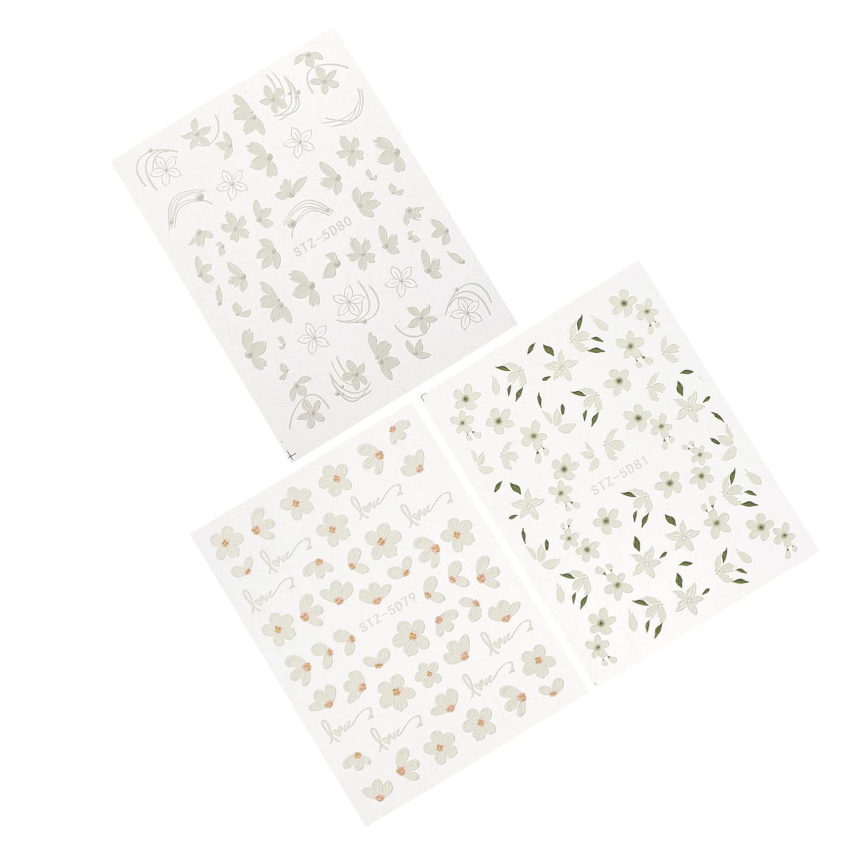 Mikinona Floral Nail Sticker Set - Embossed Nail Decals with Chic Patterns for DIY Nail Art, Manicure & Pedicure Decorations - Perfect for Parties, Weddings, and Special Occasions