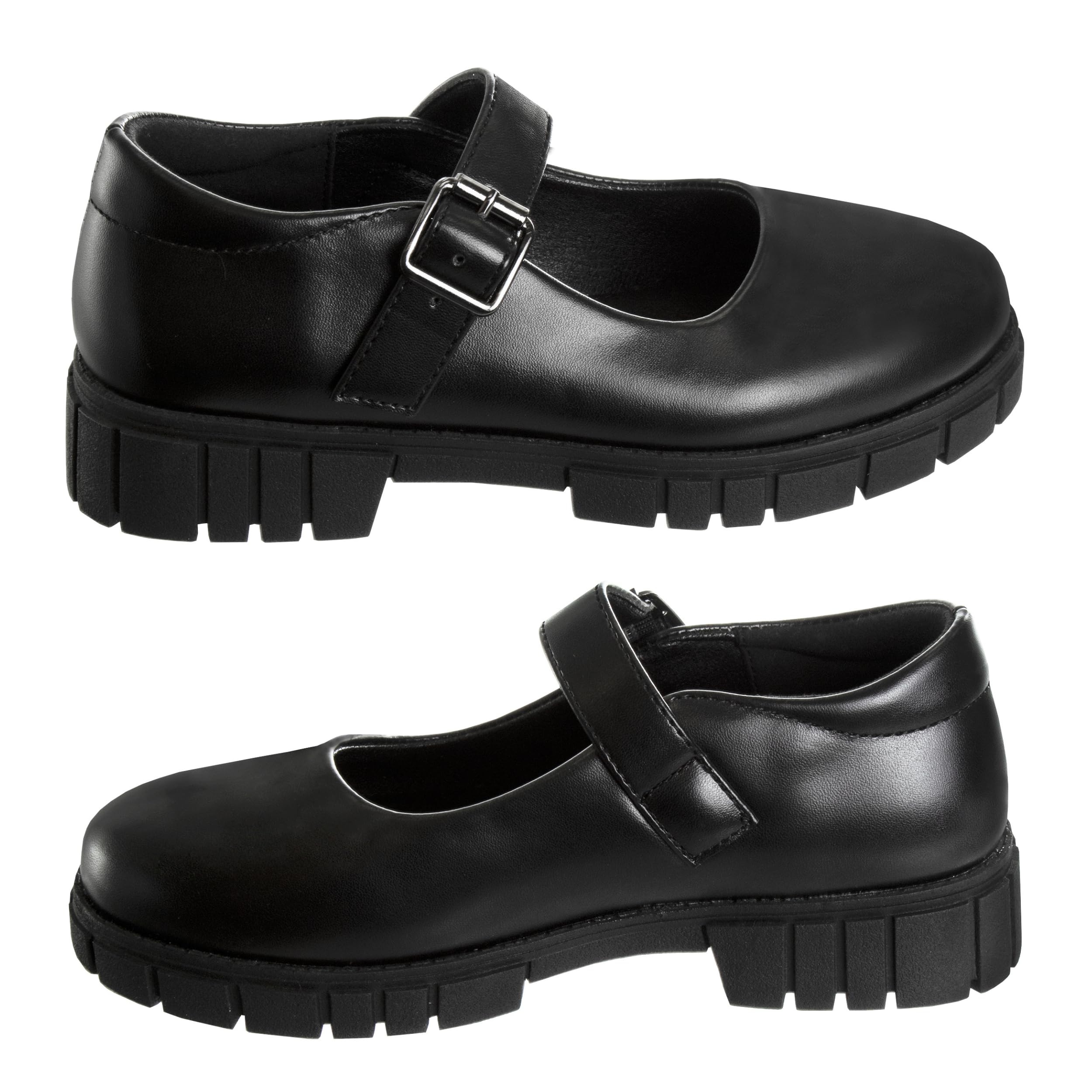 French Toast Girls' Round Toe Ankle Strap Mary Jane School Shoes - Chunky Platform Oxford Dress Pumps for Kids - Black, Navy, Brown (Size 12-5 Little/Big Kid) - Perfect for School, Parties & Special Occasions