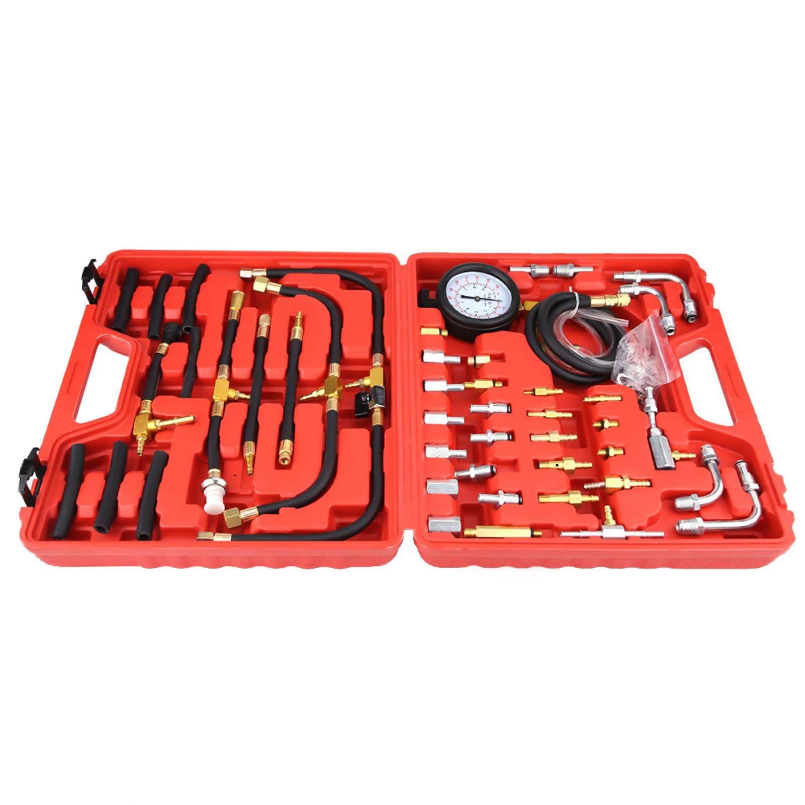 ASixxsix Fuel Pressure Tester Kit 0-140 PSI - Professional Automotive Diagnostic Tool for Most Cars & Trucks - Check Fuel Pump, Injector Performance (Ideal for Mechanics & DIY Car Maintenance)