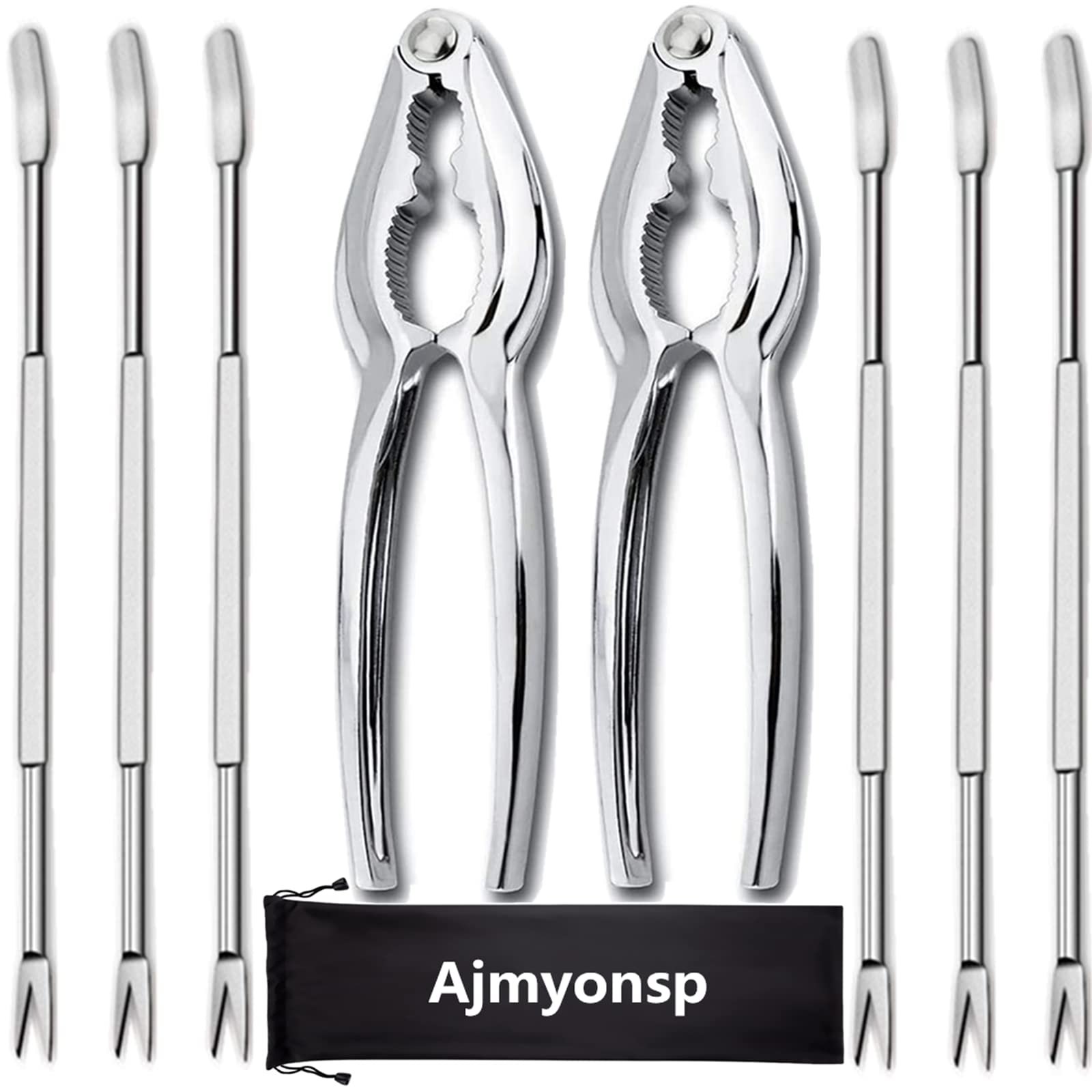 Premium 8-Piece Seafood Tools Set - Crab Leg Crackers, Nut Crackers, Crab Forks & Shellfish Picks - Lobster & Shell Opener Kit for Easy Seafood Dining | Perfect for Home Cooking, Restaurants & Beach Parties