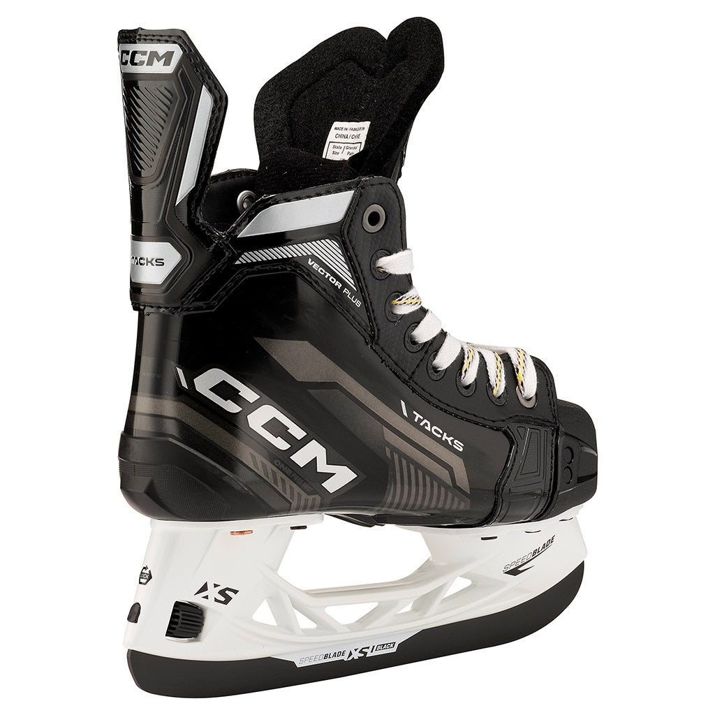 CCM Tacks Vector Plus 2022 Junior Ice Hockey Skates - Youth Hockey Skates for Boys & Girls - Perfect for Ice Rink Practice & Competitive Games