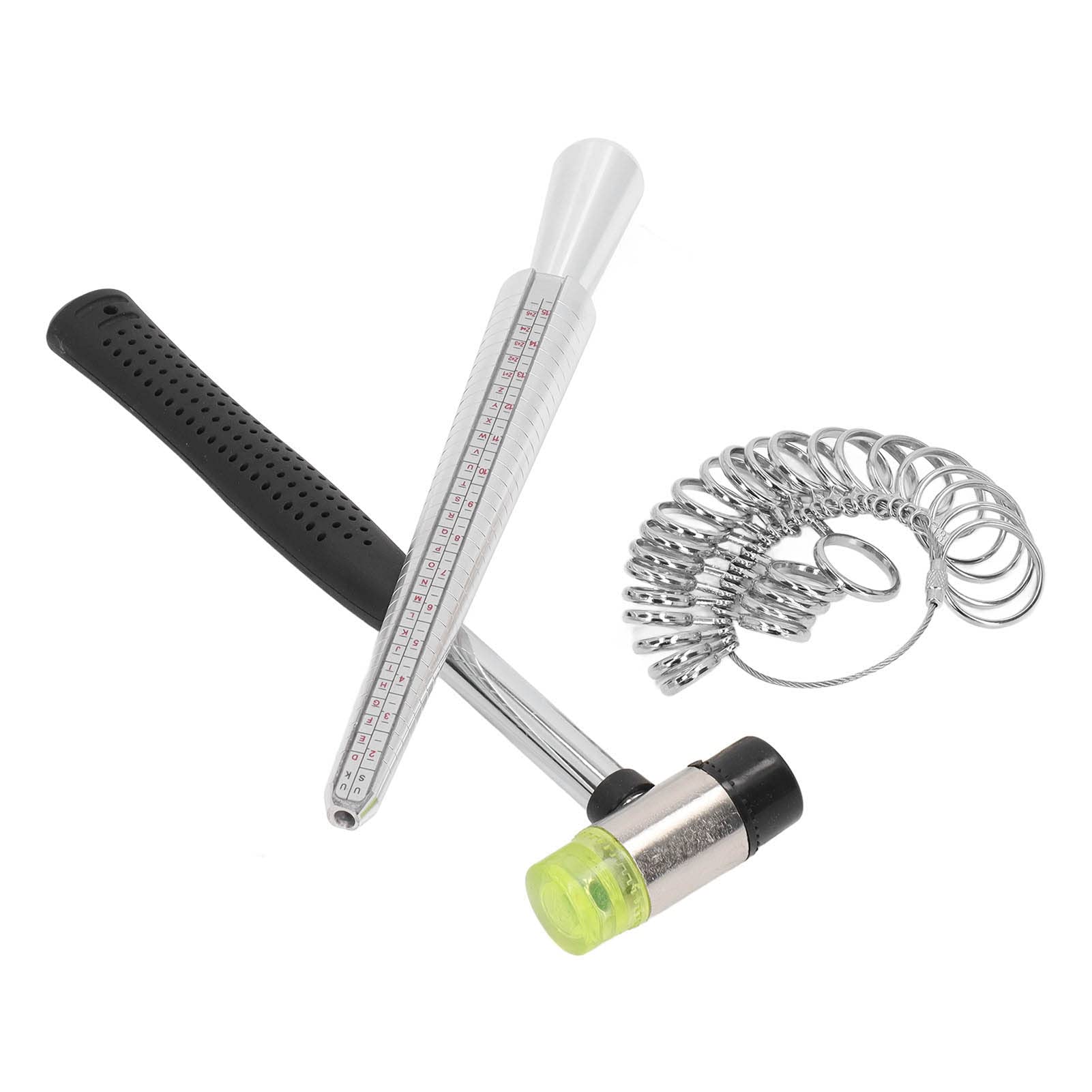 Professional Ring Mandrel & Sizer Set with Rubber Hammer - Jewelry Making Tools for Ring Sizing, Measurement & Repair - Perfect for Jewelers, DIY Crafts, and Ring Resizing at Home or Workshop