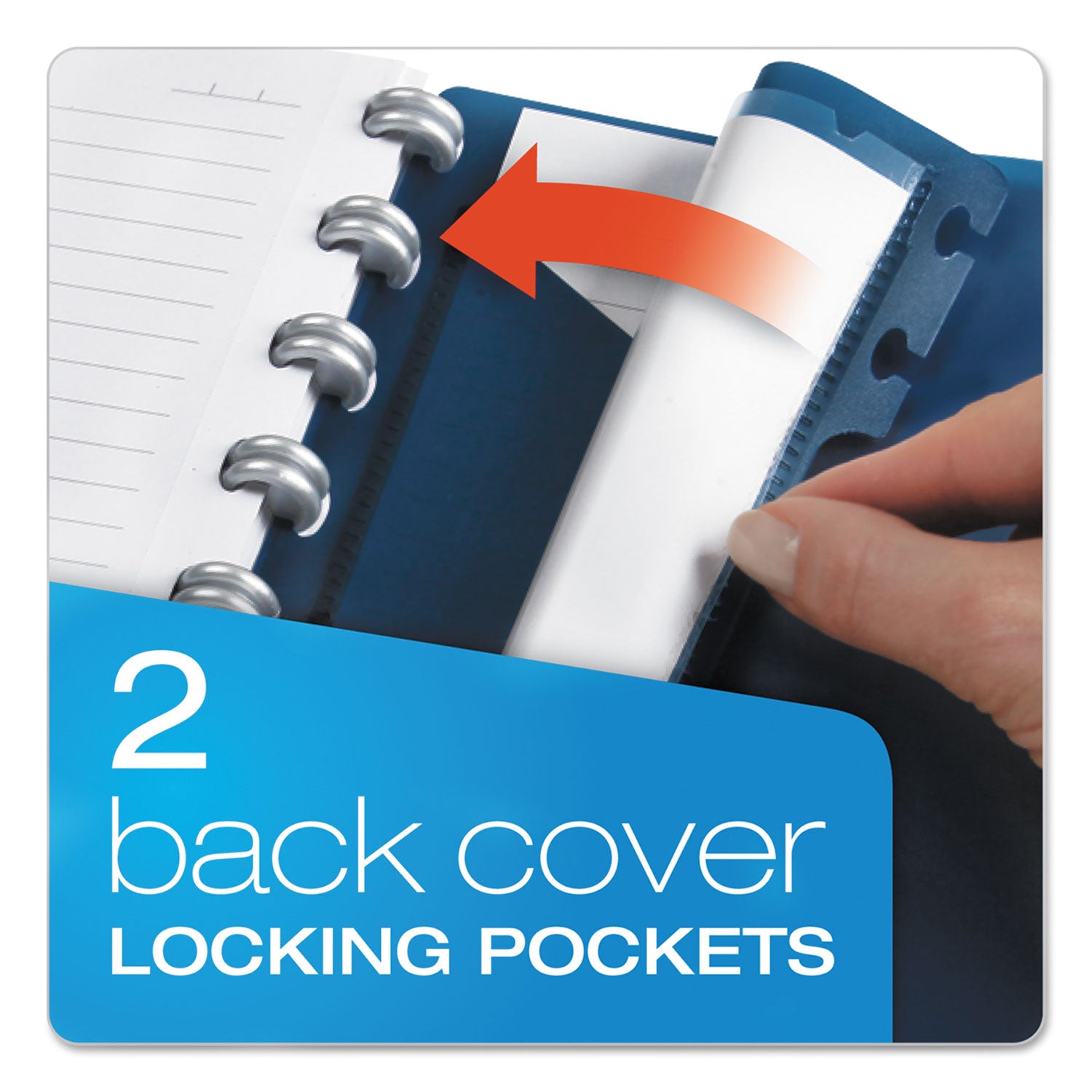 Ampad® Versa Crossover Notebook - 3 Subject Wide/Legal Rule College Ruled Paper, 60 Sheets 11 x 8.5 Inches, Navy Blue Cover - Perfect for School, Office & Note Taking