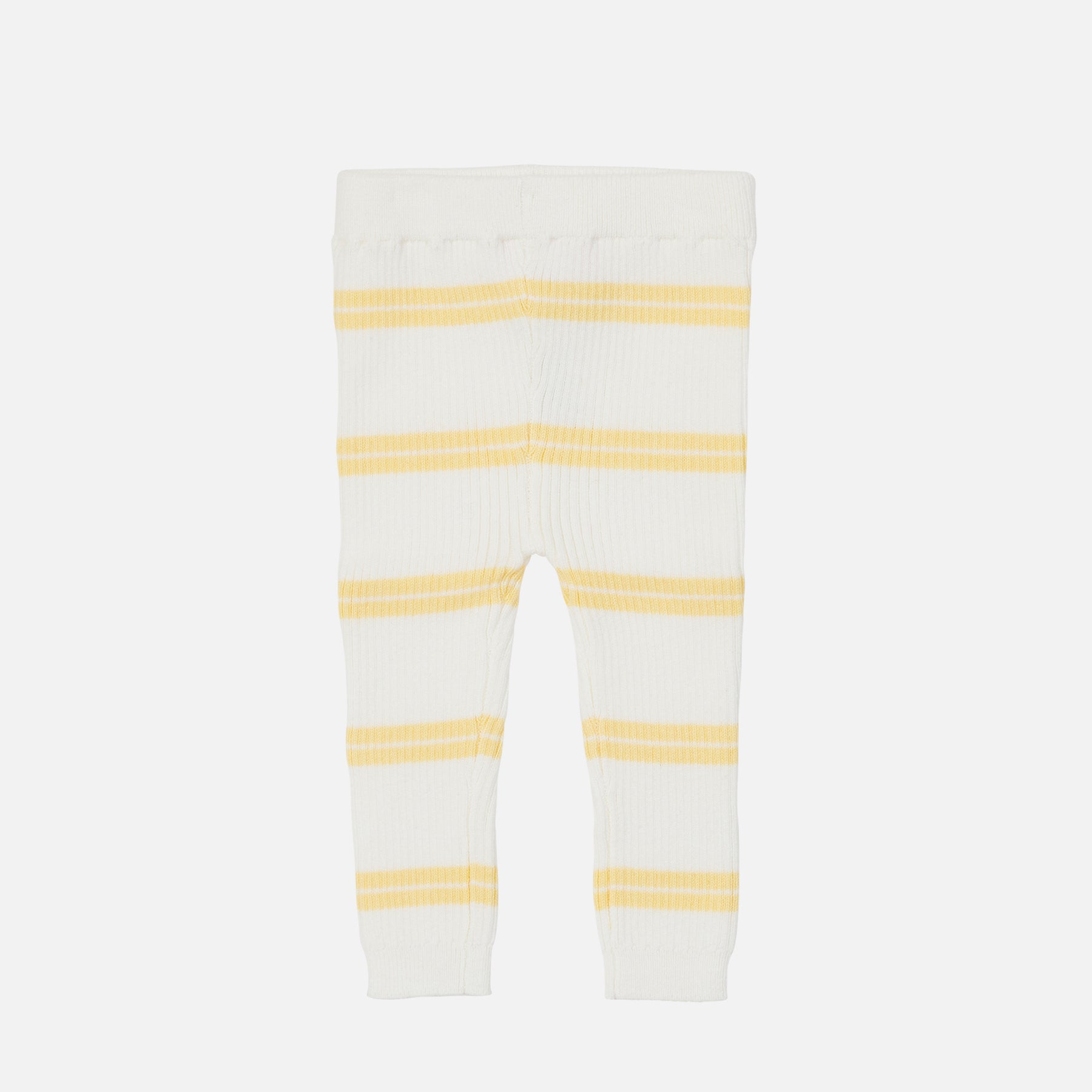 Women's Knitted Leggings - Mango Stripe Pattern | Comfortable Stretchy Yoga Pants for Workout, Lounge & Casual Wear