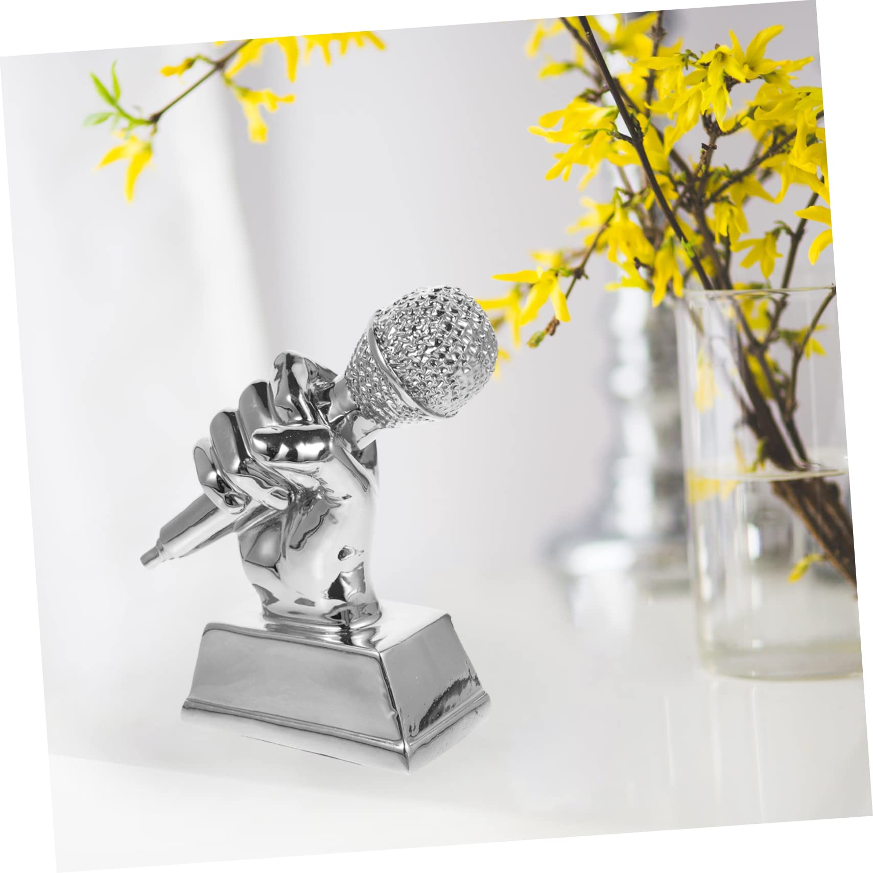 3-Pack Mini Microphone Trophy Awards - Resin Singing Competition Prizes for Karaoke, Bedroom Decor, and Home Party Decorations | Perfect for Singing Contests, Gift Giving, and Themed Party Favors
