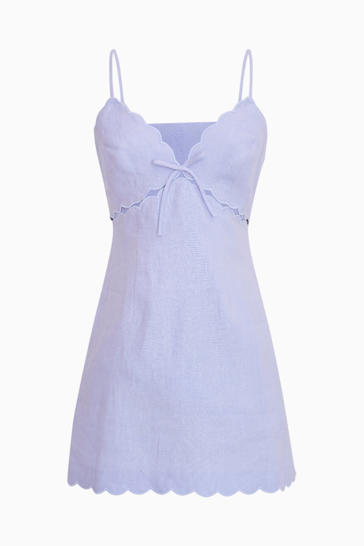 Sydow Linen Cut Out Mini Dress - Summer Sky Blue | Flowy Short Sleeve Boho Dress for Beach, Vacation & Date Night