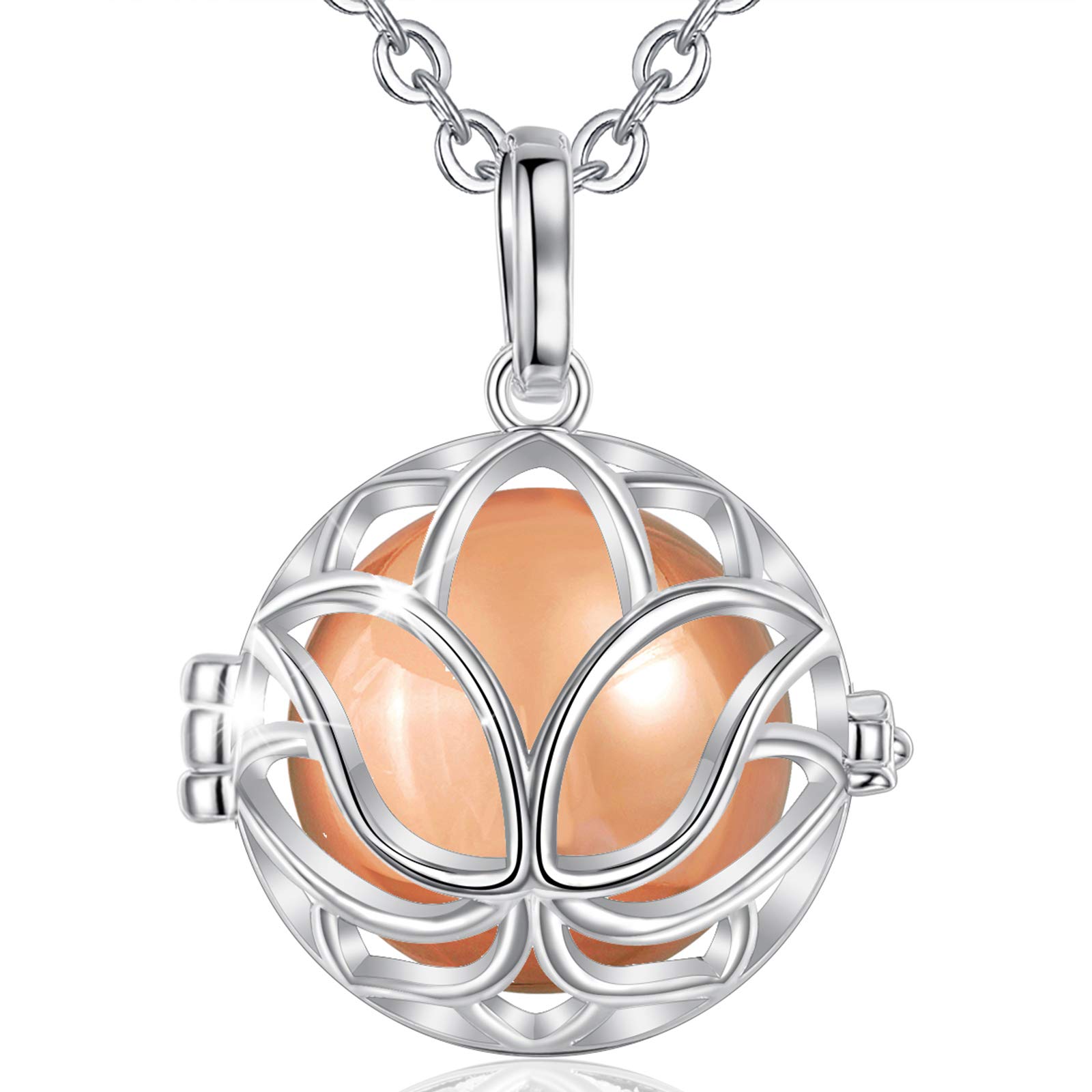 AEONSLOVE Harmony Ball Necklace with Lotus Chime - 30