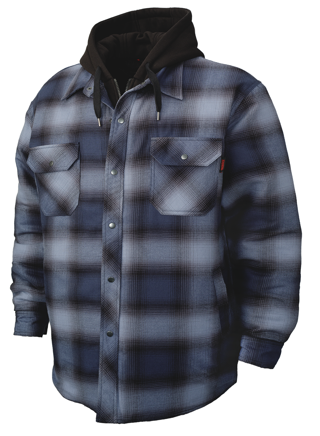 Tough Duck Quilt Lined Hooded Flannel Jacket WS06 - Heavy Duty Workwear for Men, Warm Winter Coat with Hood for Construction, Farming & Outdoor Activities