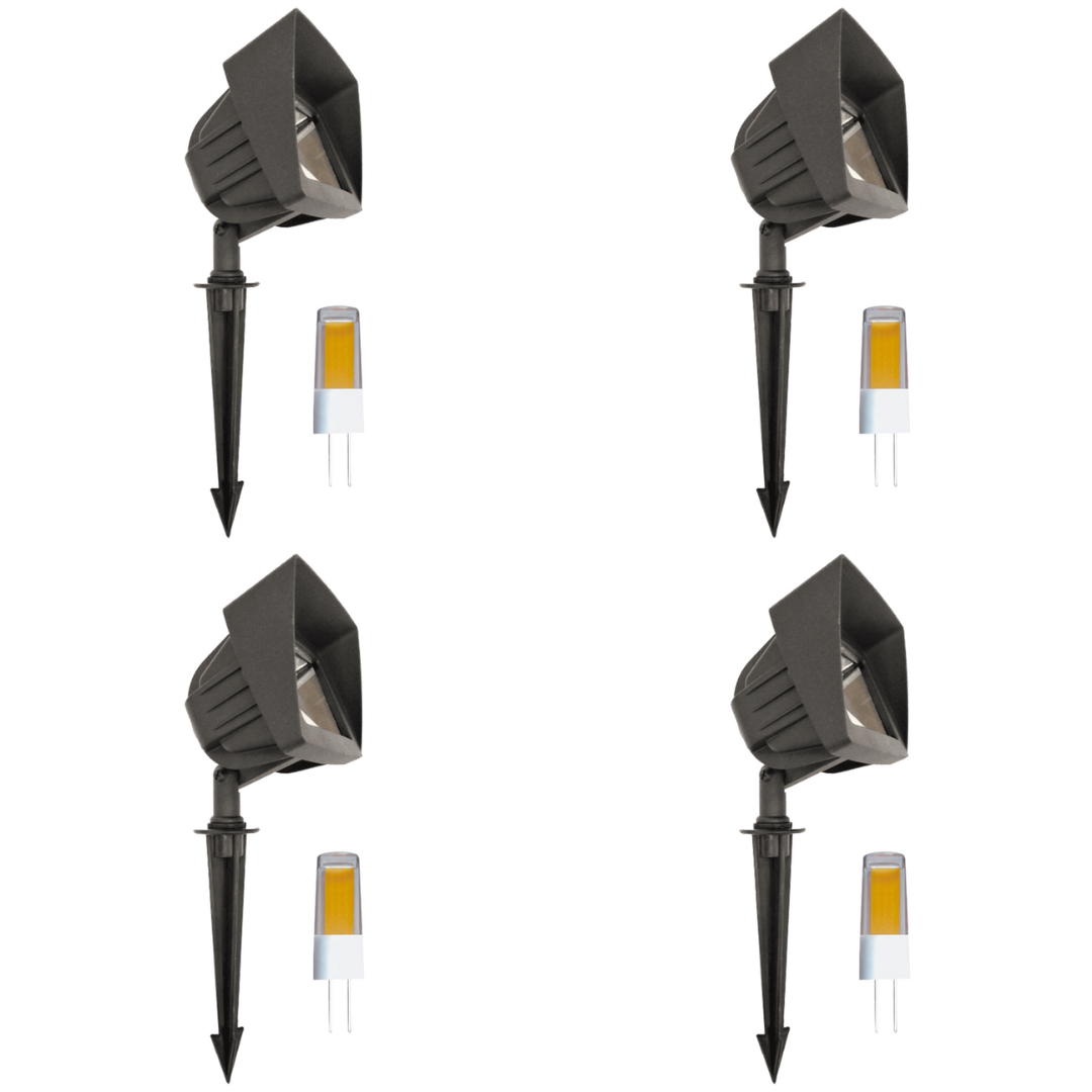 KL100 4x/8x/12x Low Voltage LED Directional Flood Light - 3W 2700K Adjustable Outdoor Lighting for Garden, Pathway, and Landscape Illumination