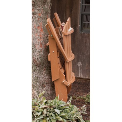 A & L Furniture Folding Reclining Adirondack Chair with Pullout Ottoman - Patio, Deck, Poolside & Outdoor Relaxation