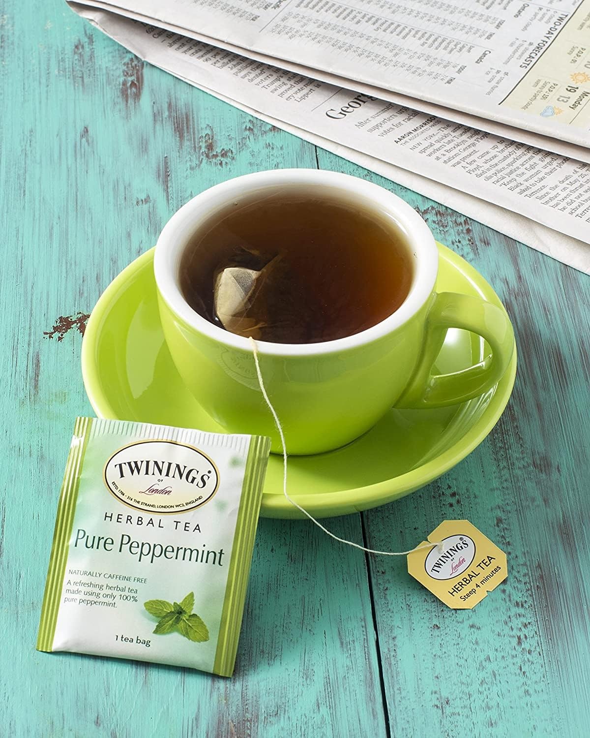 Twinings Pure Peppermint Herbal Tea Bags - 60 Tea Bags (3x20 Count) | Caffeine-Free, Natural Mint Flavor | Perfect for Relaxation, Digestion & Stress Relief