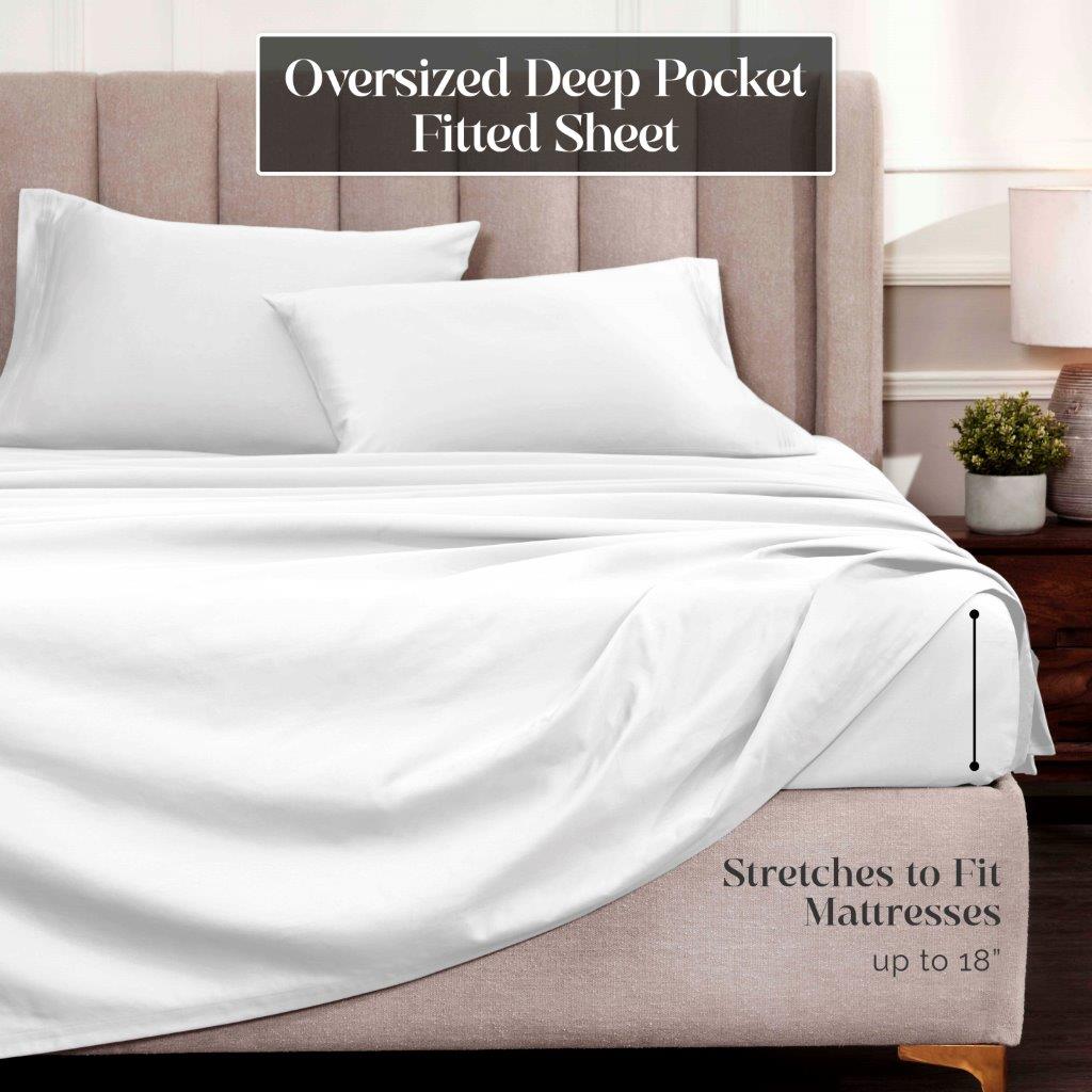 Premium 1500 Thread Count Egyptian Cotton Sheet Set - Eco-Friendly, Breathable & Hypoallergenic - Perfect for Luxury Bedding & Hot Sleepers
