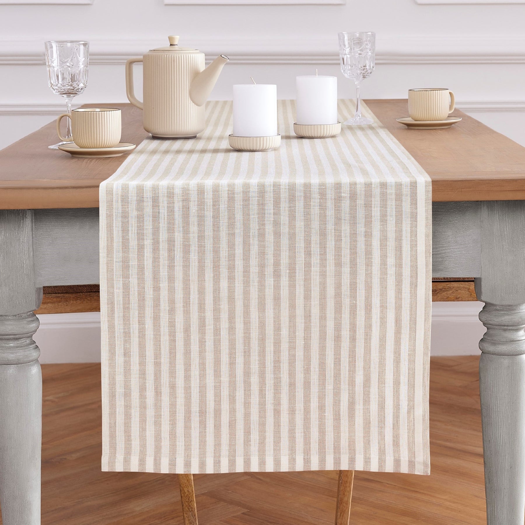 Cherry Blossom and White Amalfi Stripe