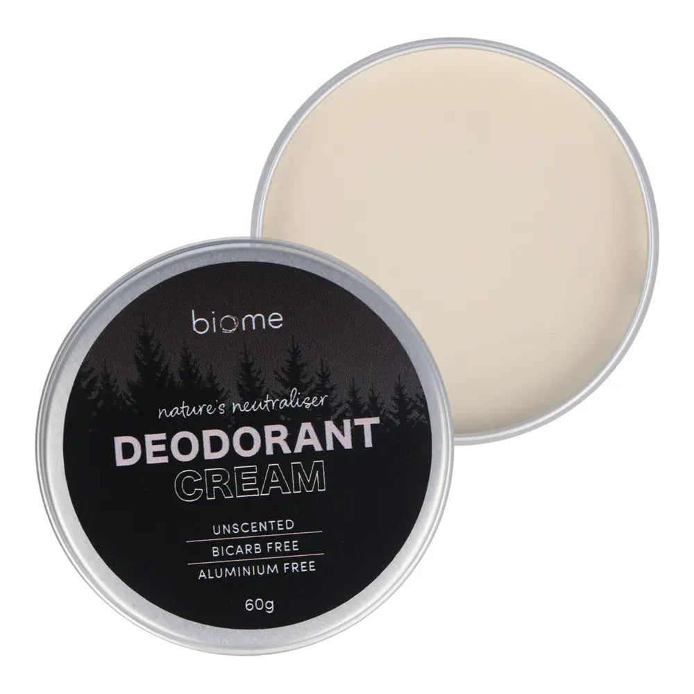 Biome Natural Deodorant Cream - Unscented Aluminum-Free Formula for Sensitive Skin | All-Day Odor Protection | Eco-Friendly & Cruelty-Free | Perfect for Daily Use, Travel, and Gym