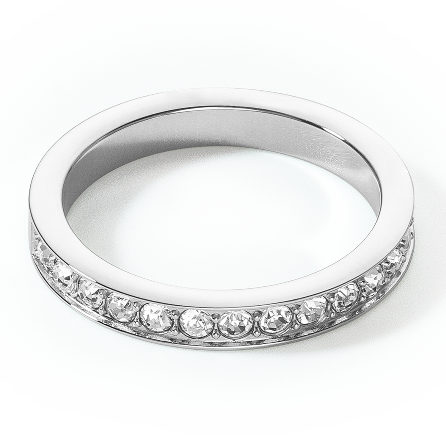 Stainless Steel Crystal Ring for Women - Elegant Slim Silver Band with Sparkling Stones | Perfect for Weddings, Parties & Everyday Wear