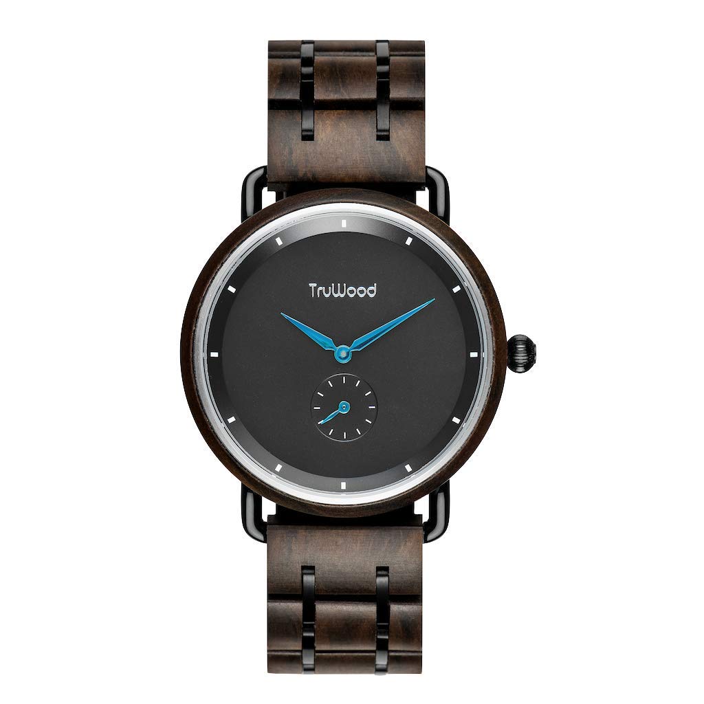 TruWood Orion Men's Wooden Watch - Premium Wood & Metal Band Quartz Movement Wristwatch - Stylish Eco-Friendly Accessory for Business, Casual & Outdoor Activities