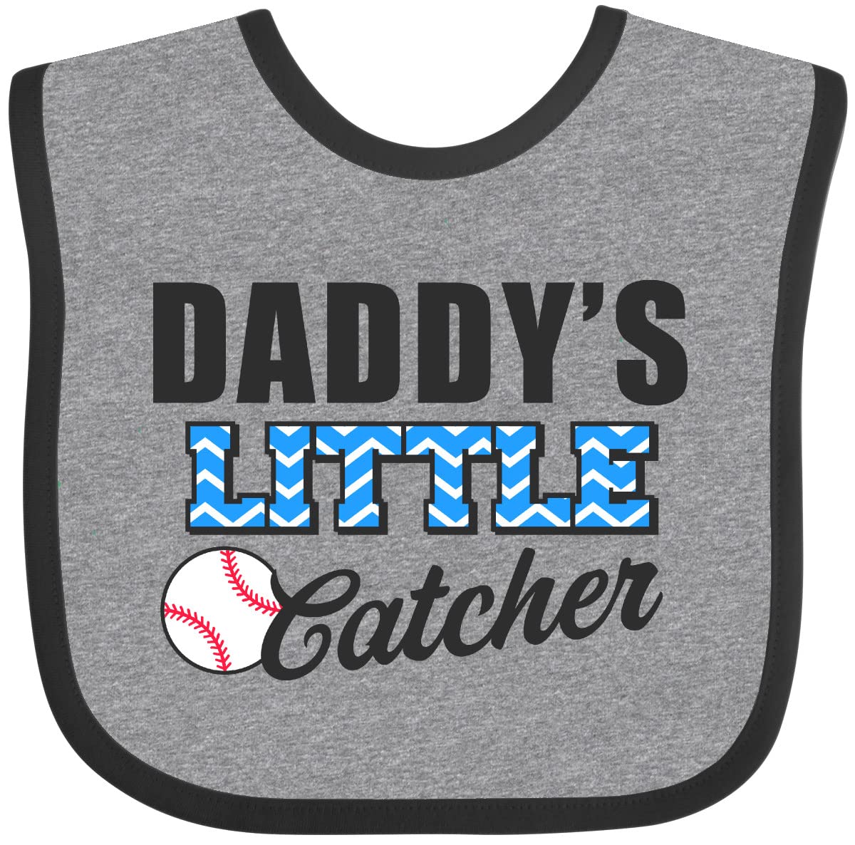 Inktastic Baseball Dad's Little Catcher Baby Bib - Soft Cotton Drool Bib for Infants & Toddlers - Perfect for Baseball Games, Father's Day Gifts & Playtime