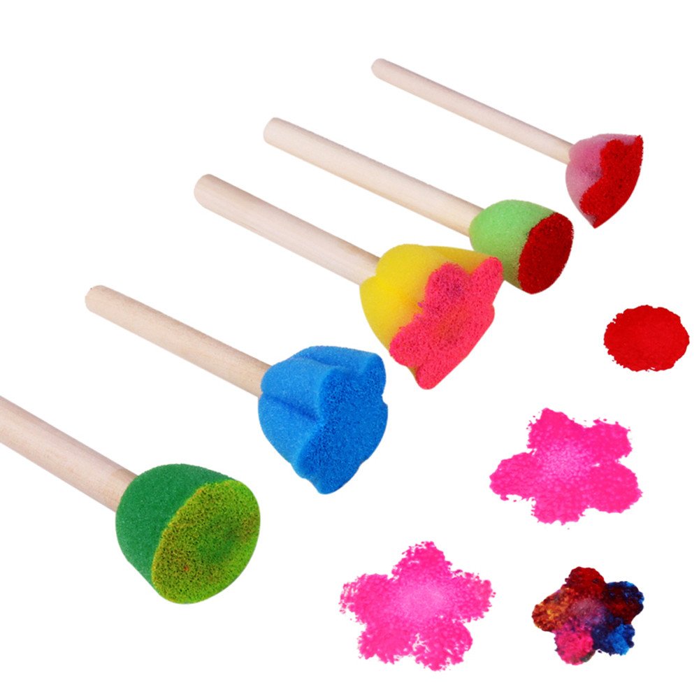5Pcs Kids Painting Educational Toys - DIY Colorful Graffiti Brushes & Sponge Set for Creative Learning, Fun Art Activities & Classroom Projects - Perfect Gift for Children's Artistic Development