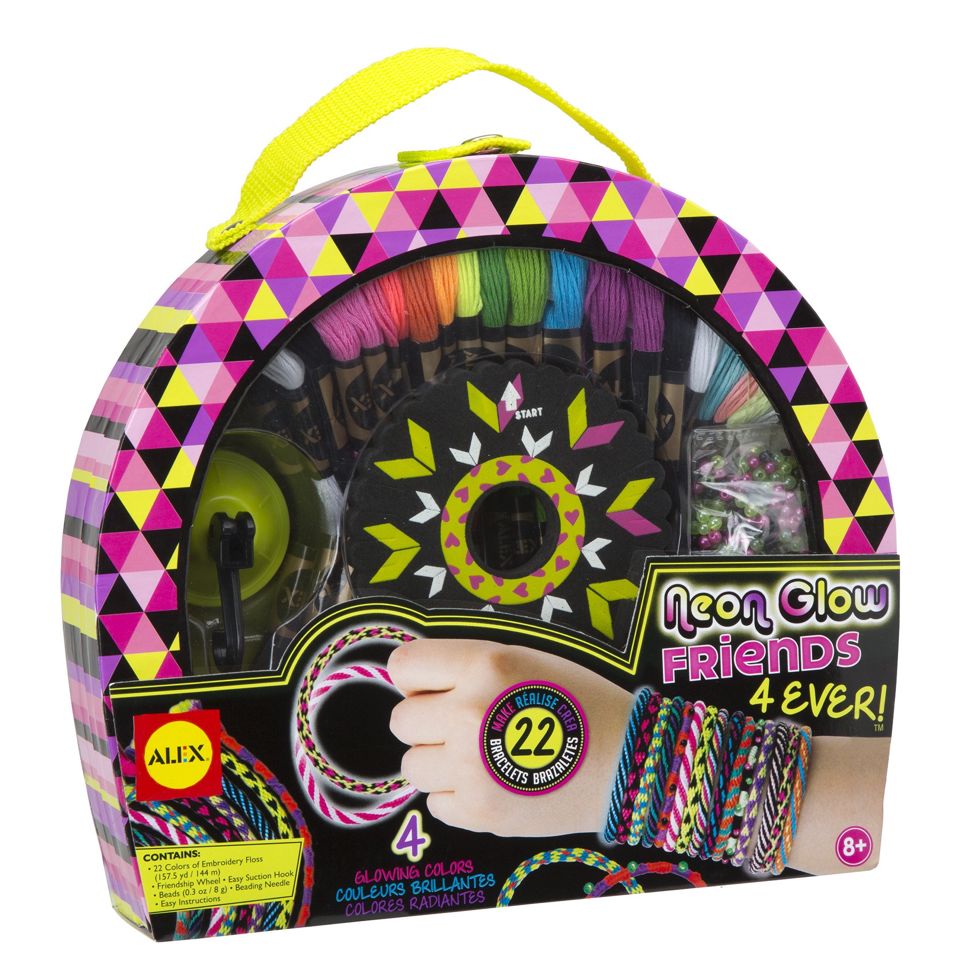 ALEX Toys Craft Neon Glow Friends 4Ever - DIY Glow-in-the-Dark Friendship Bracelet Kit for Kids | Perfect for Sleepovers, Birthday Parties & Creative Play